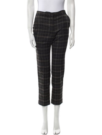 Maje Plaid Print Straight Leg Pants