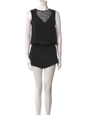 Maje Jumpsuits and Rompers Silk Crew Neck Romper XS