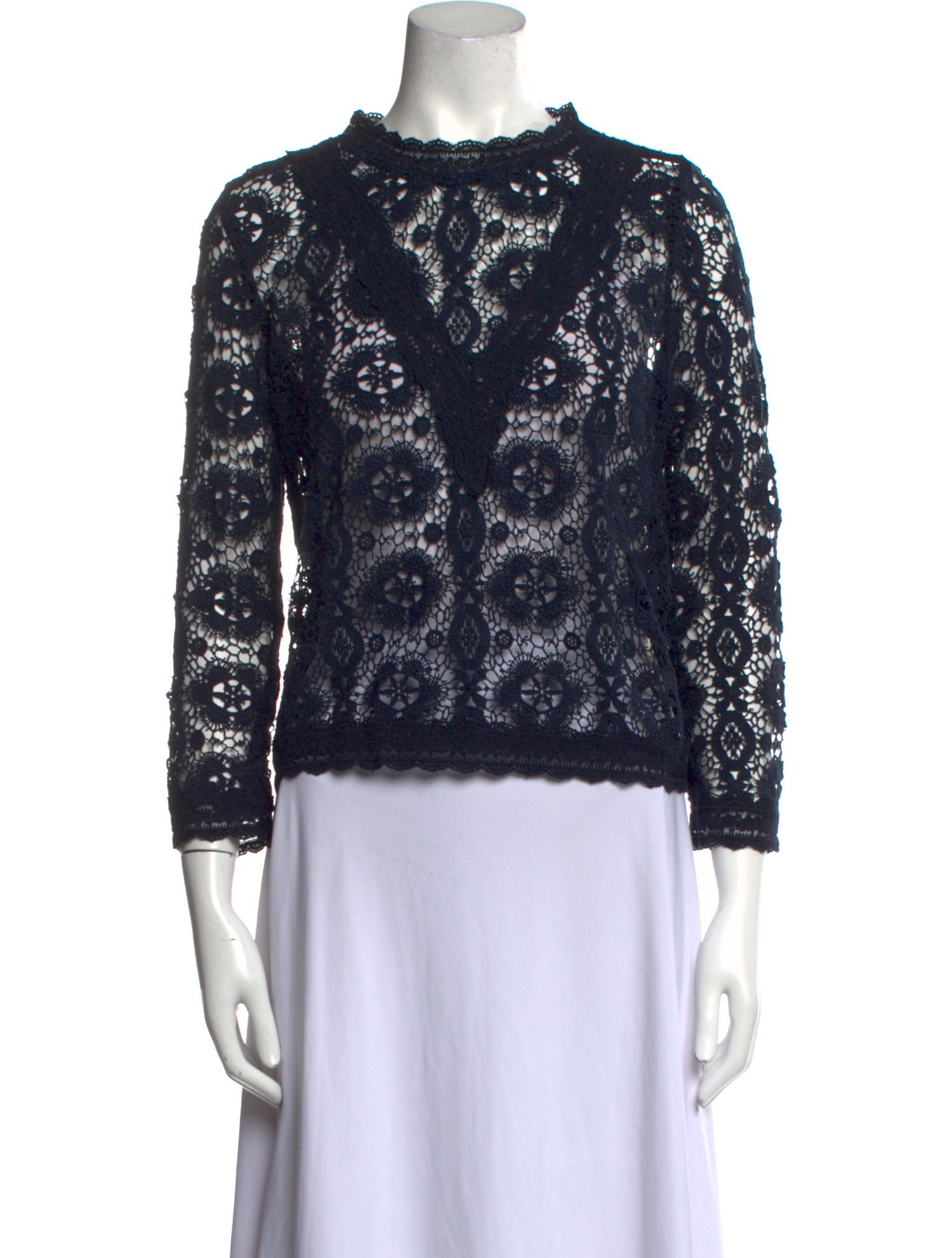 Maje Printed Mock Neck Sweater