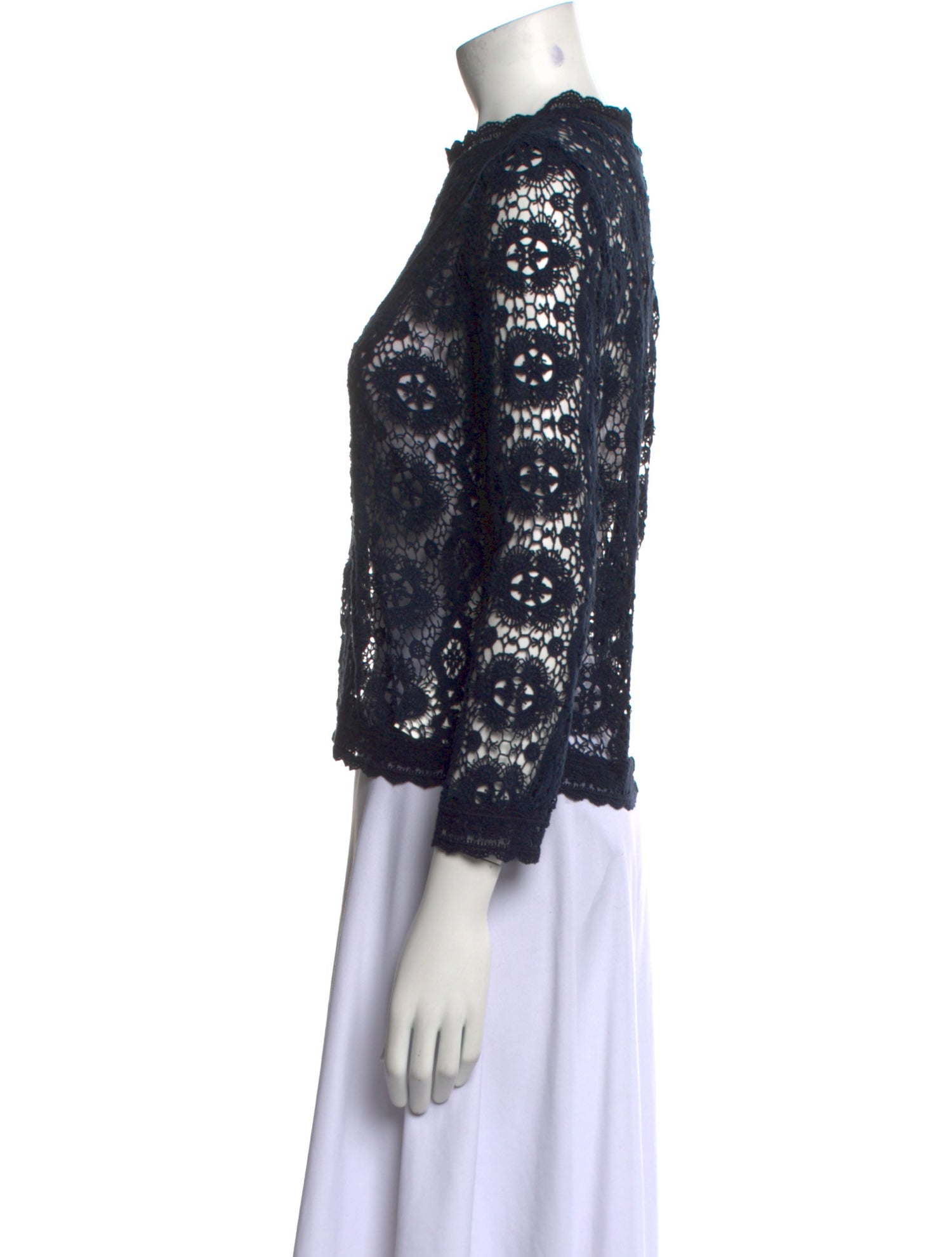 Maje Printed Mock Neck Sweater