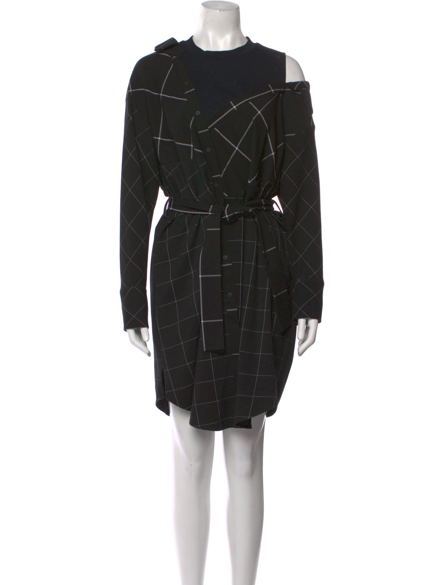 Maje Plaid Print Knee-Length Dress