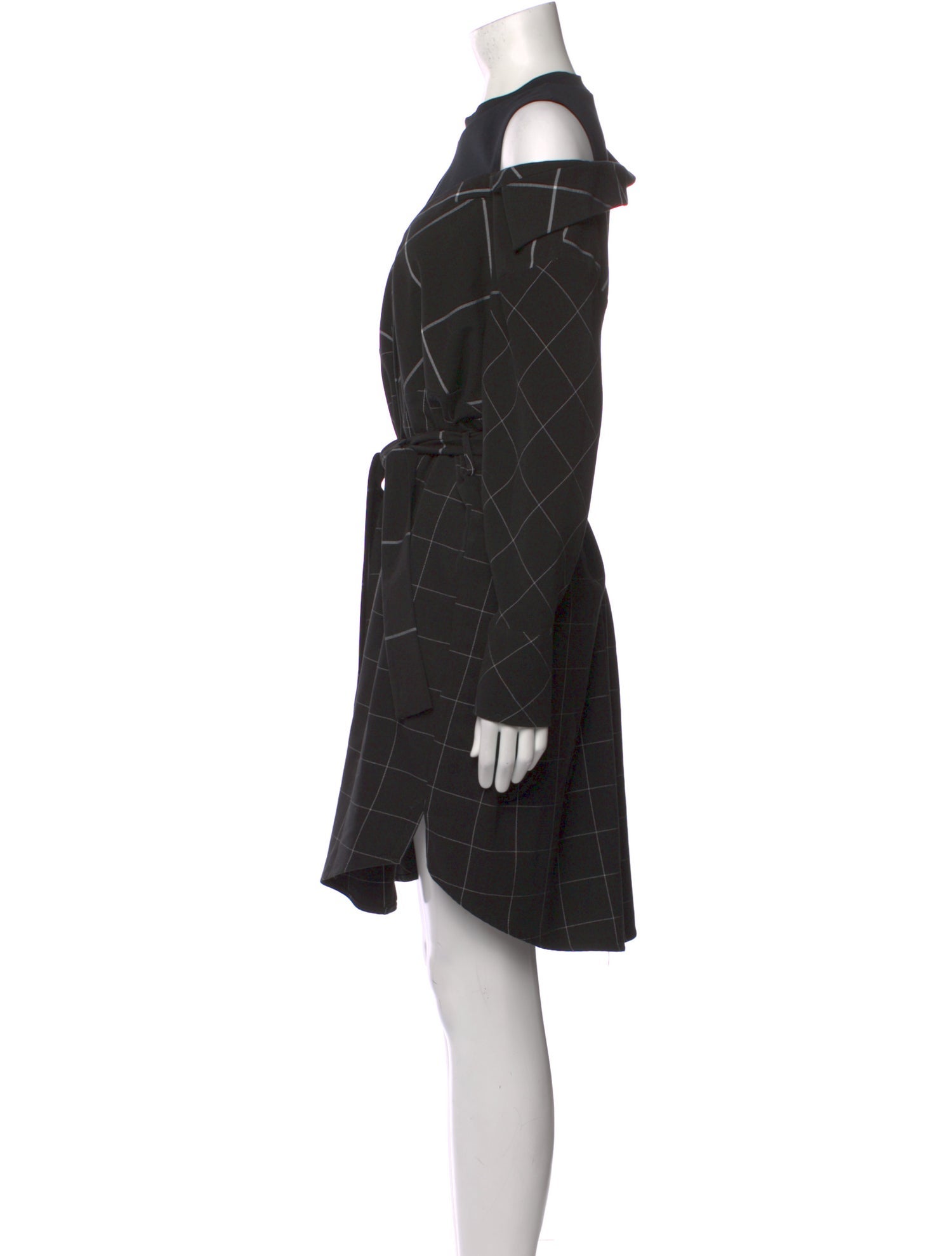 Maje Plaid Print Knee-Length Dress