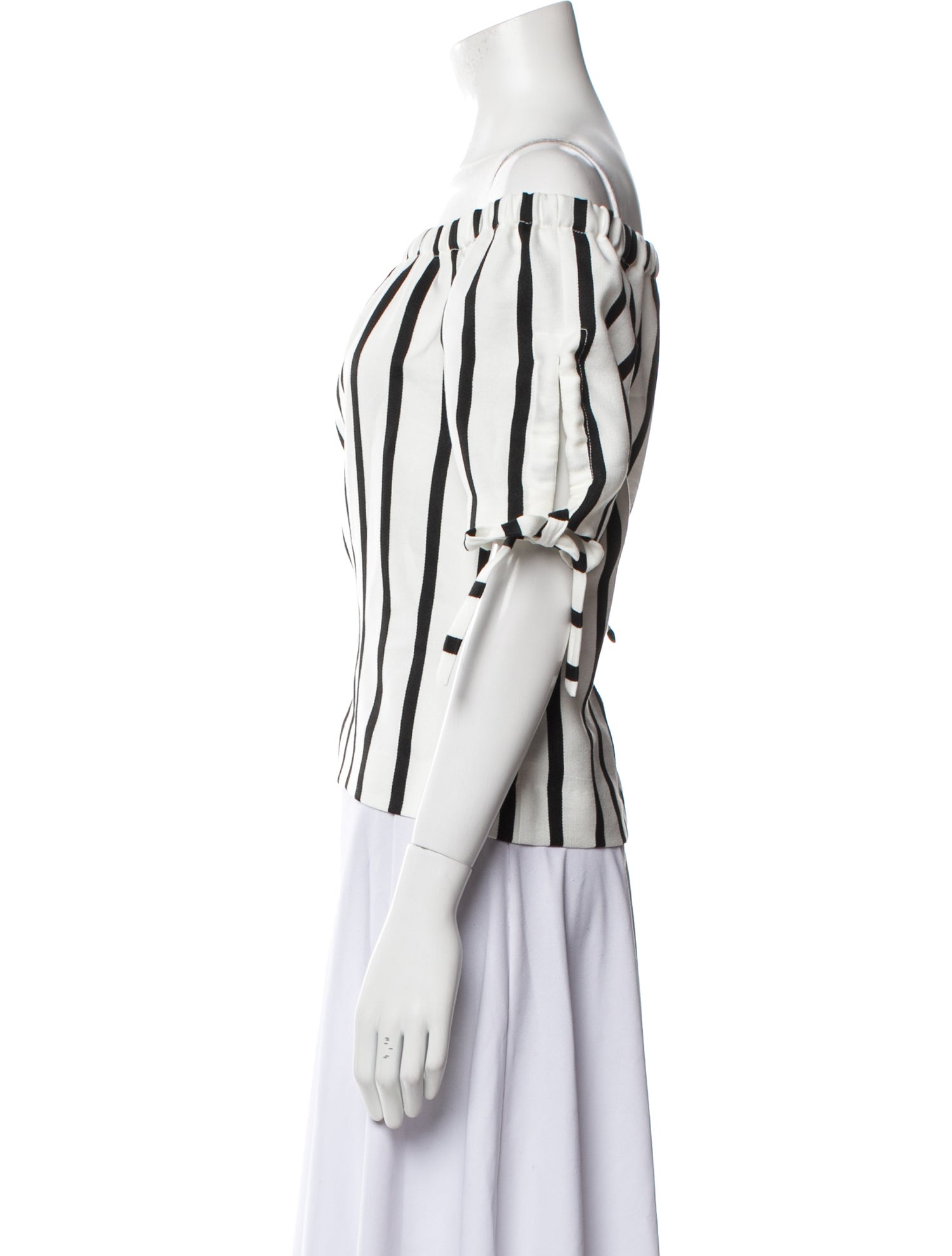 Maje Striped Off-The-Shoulder Crop Top w/ Tags