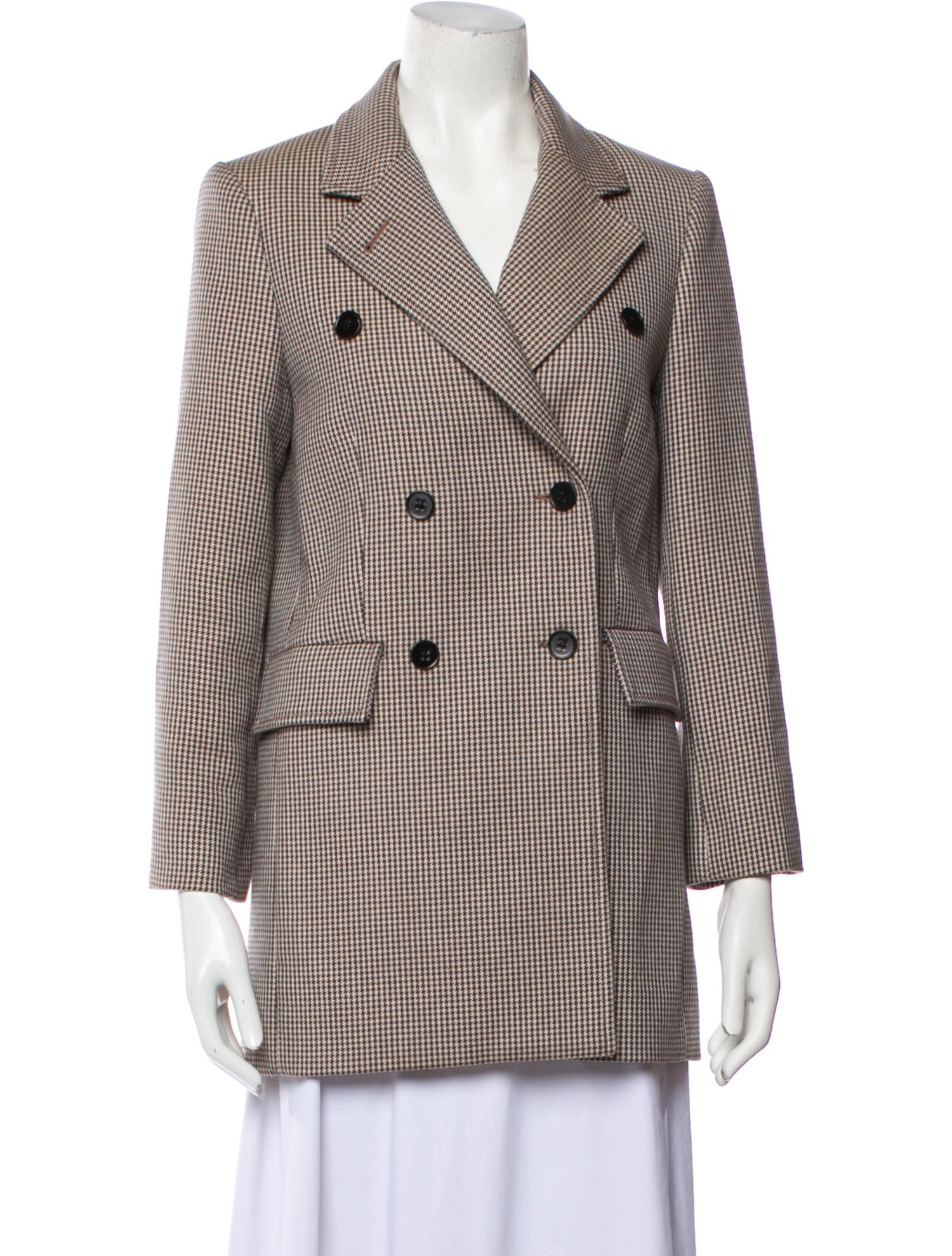 Maje Houndstooth Print Peacoat