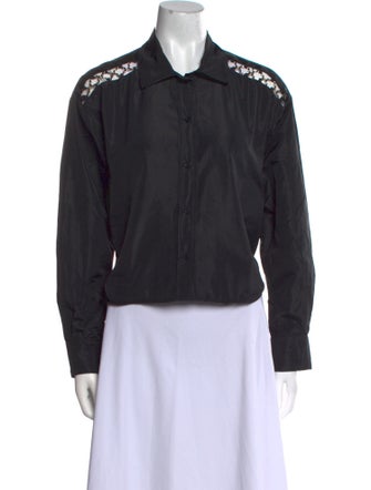 Maje Long Sleeve Button-Up Top