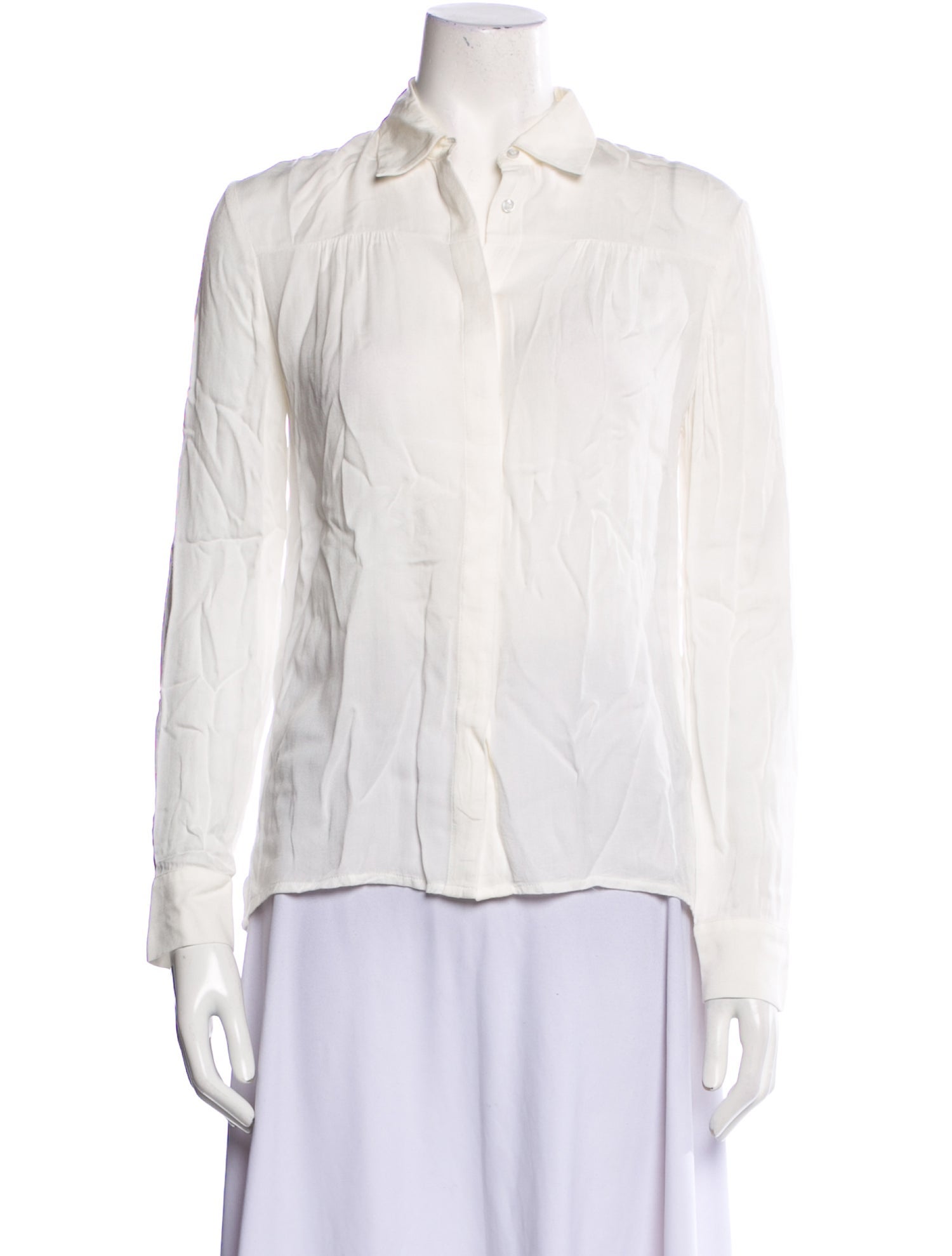 Maje Long Sleeve Button-Up Top