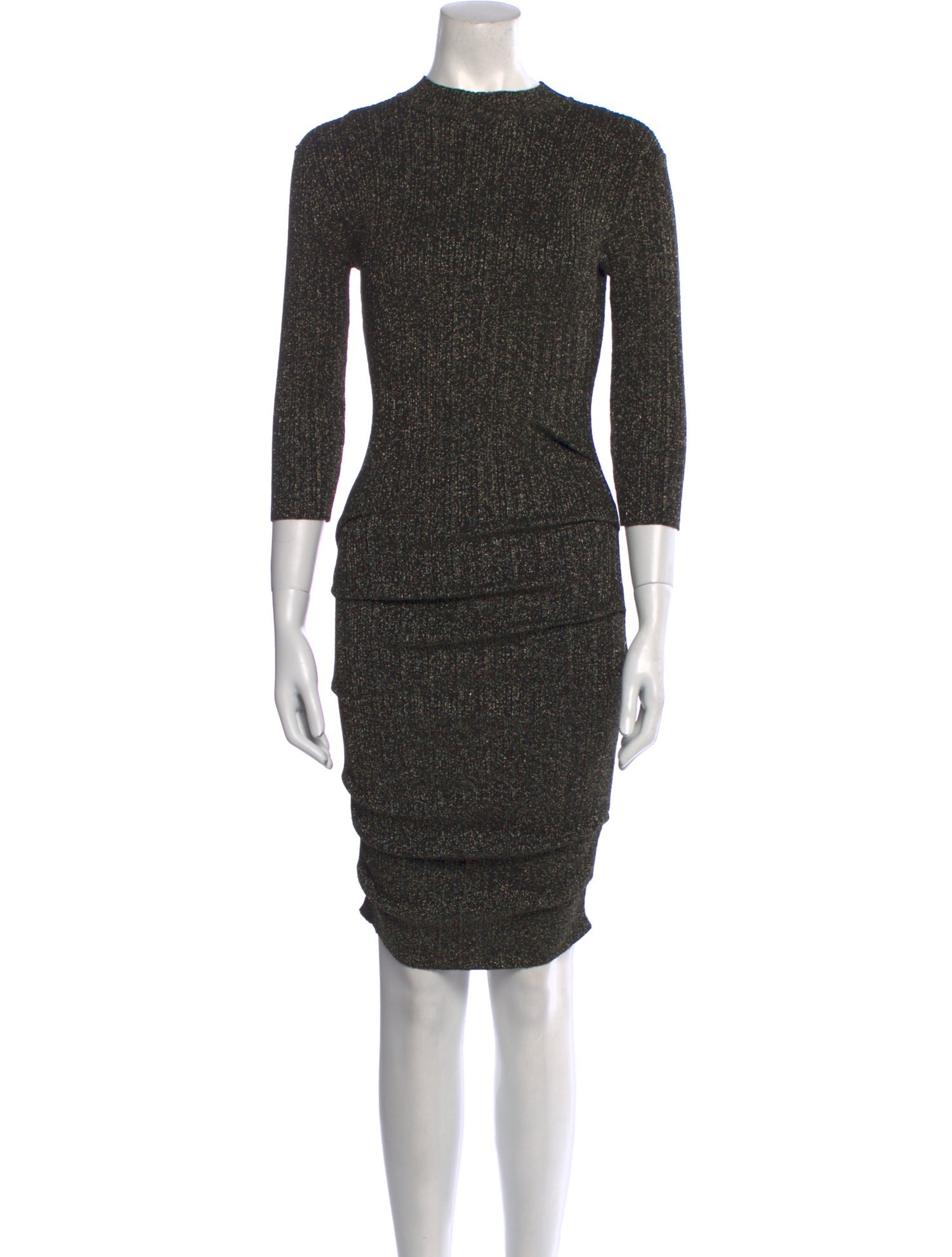 Maje Mock Neck Knee-Length Dress