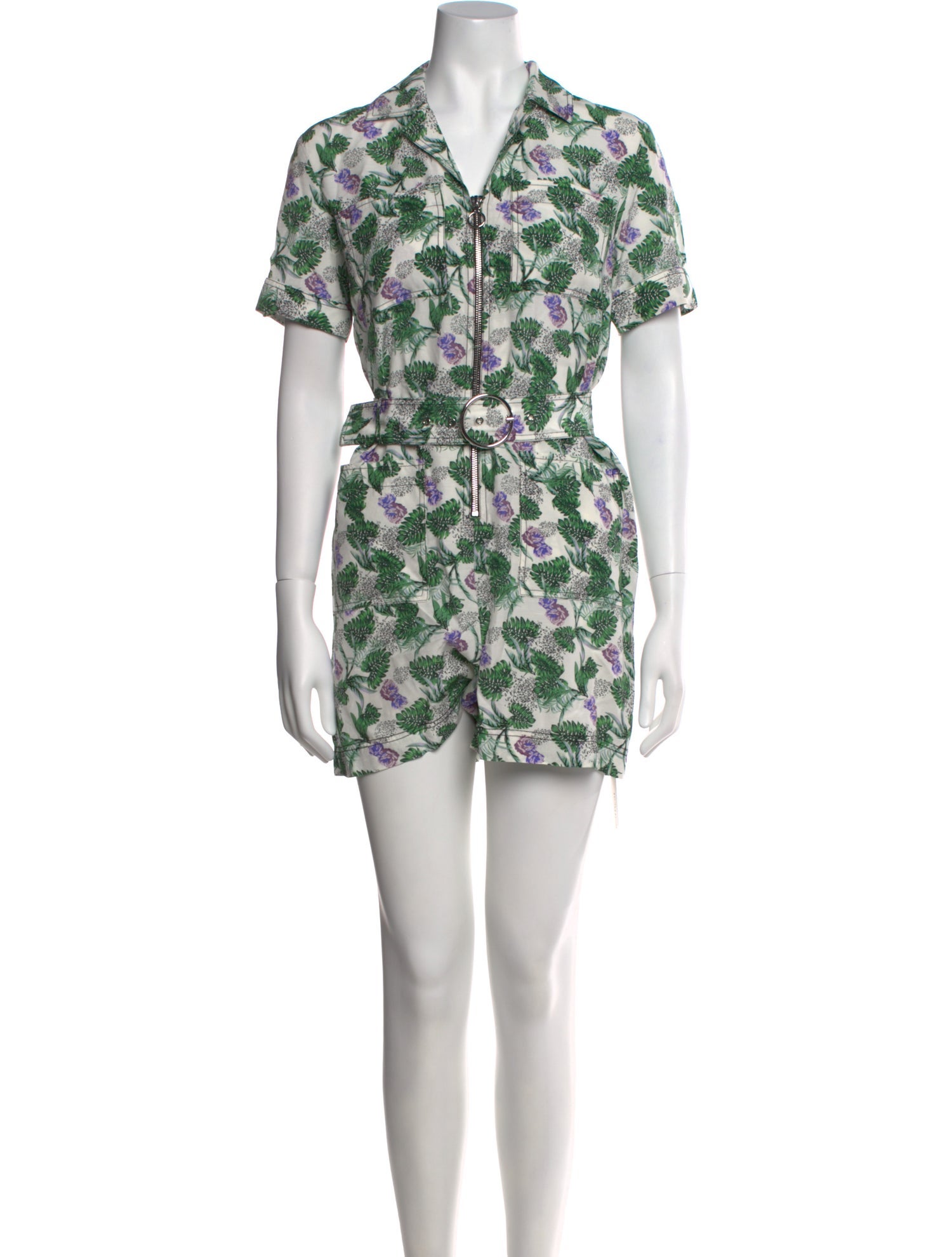 Maje Floral Print V-Neck Romper