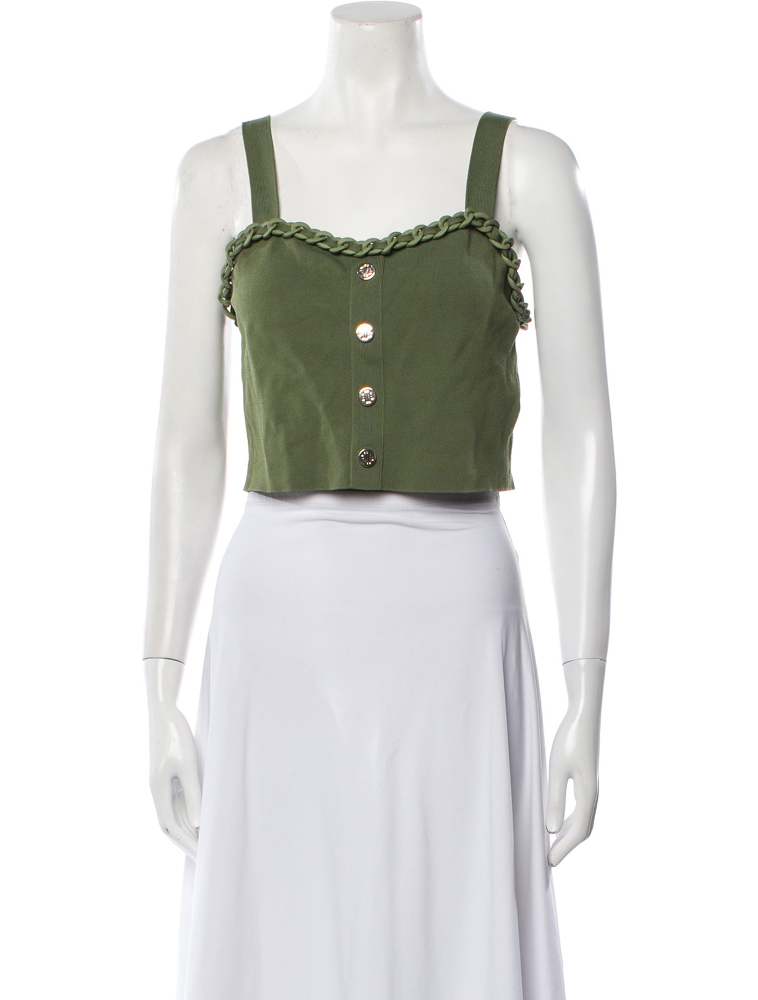 Maje Square Neckline Sleeveless Crop Top