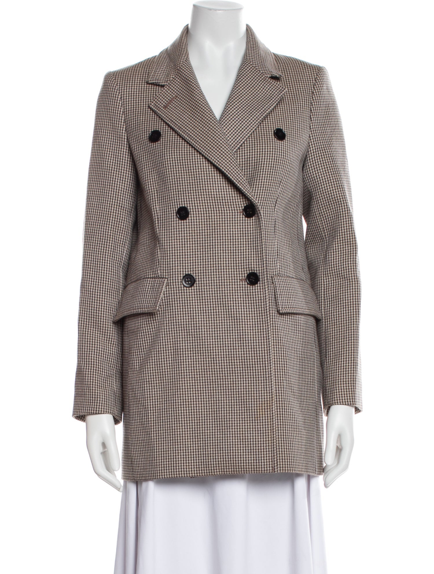 Maje Houndstooth Print Peacoat