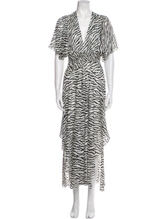 Maje Animal Print Long Dress