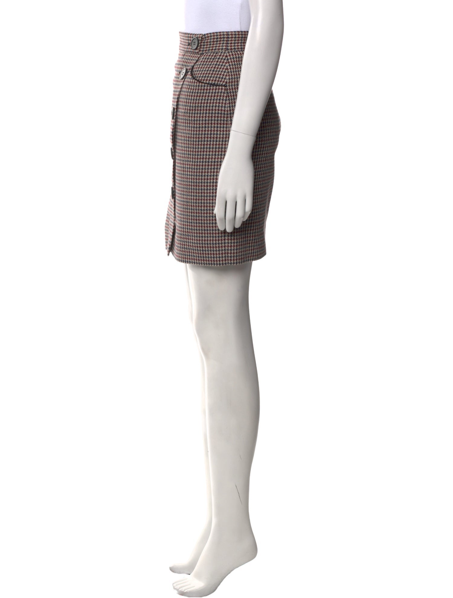 Maje Houndstooth Print Mini Skirt