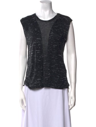 Maje Printed Scoop Neck Top