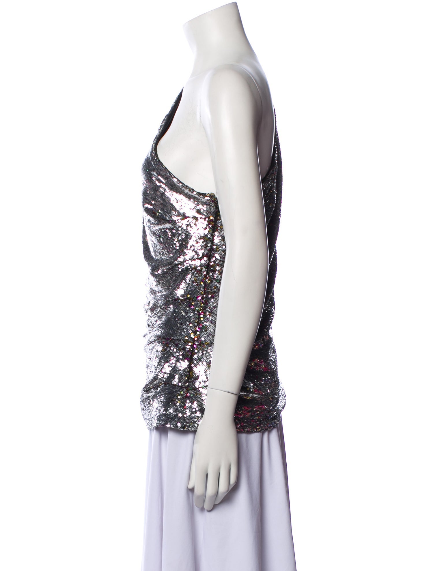 Maje Printed One-Shoulder Blouse