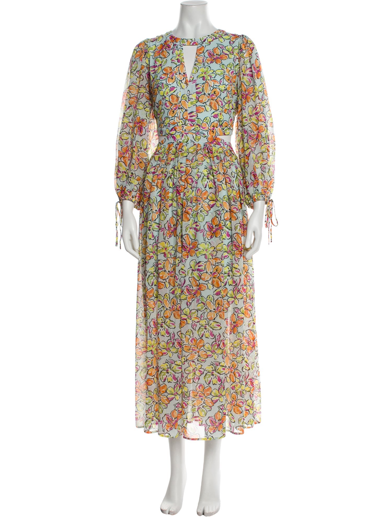 Maje Floral Print Long Dress