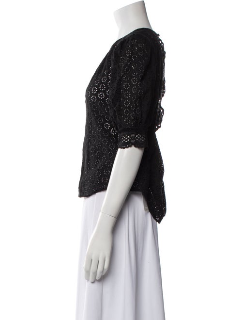 Maje Patterned Crew Neck Crop Top