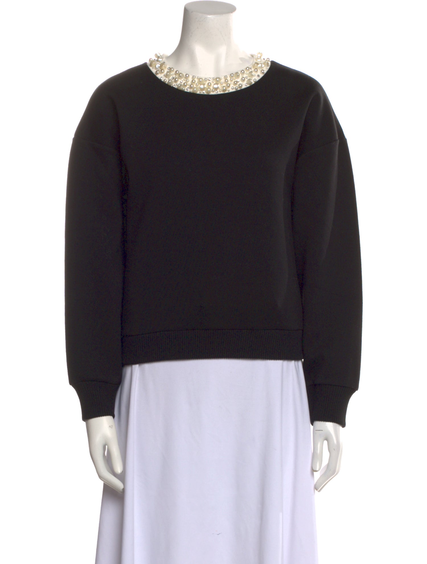 Maje Scoop Neck Long Sleeve Sweatshirt
