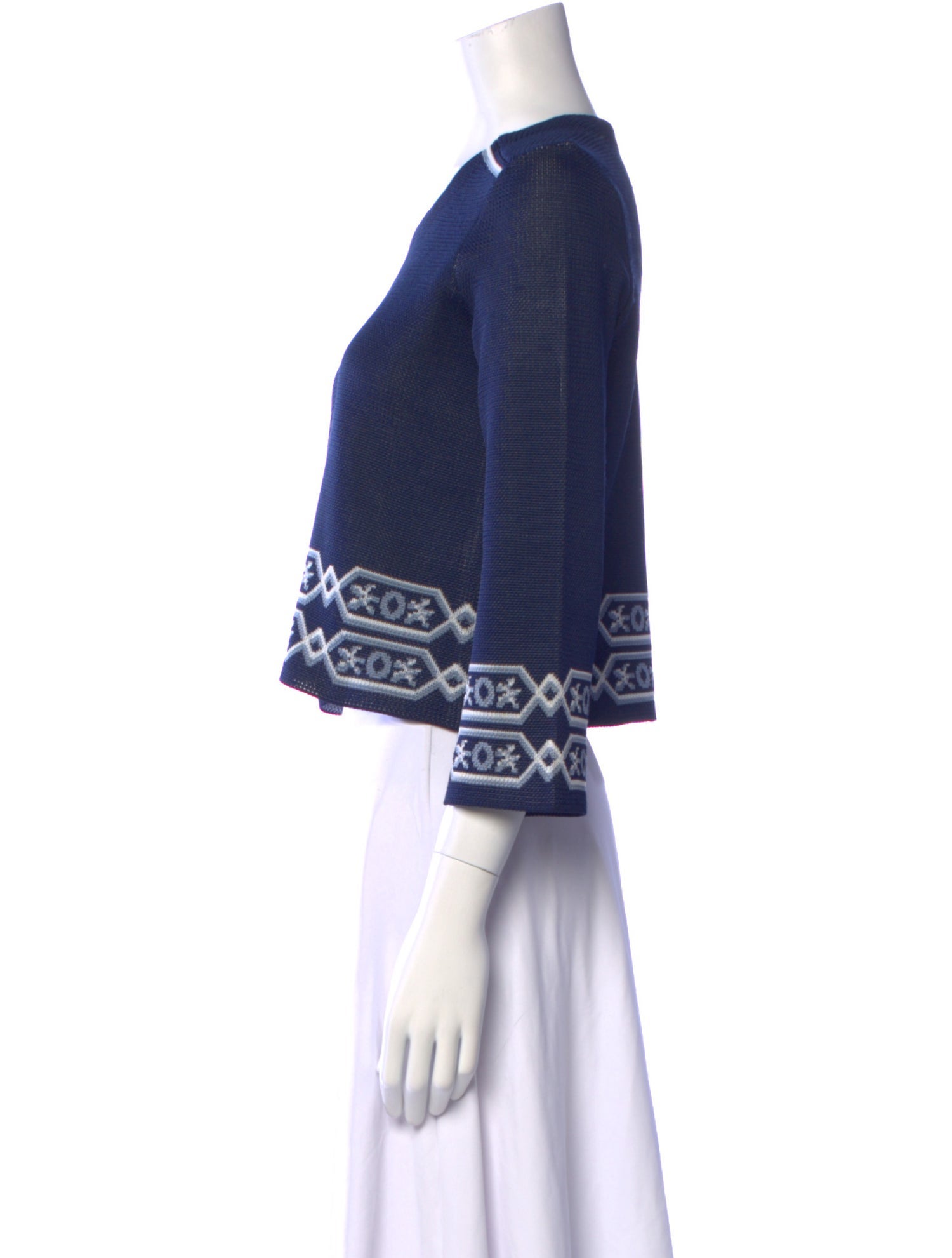 Maje Printed Crew Neck Crop Top