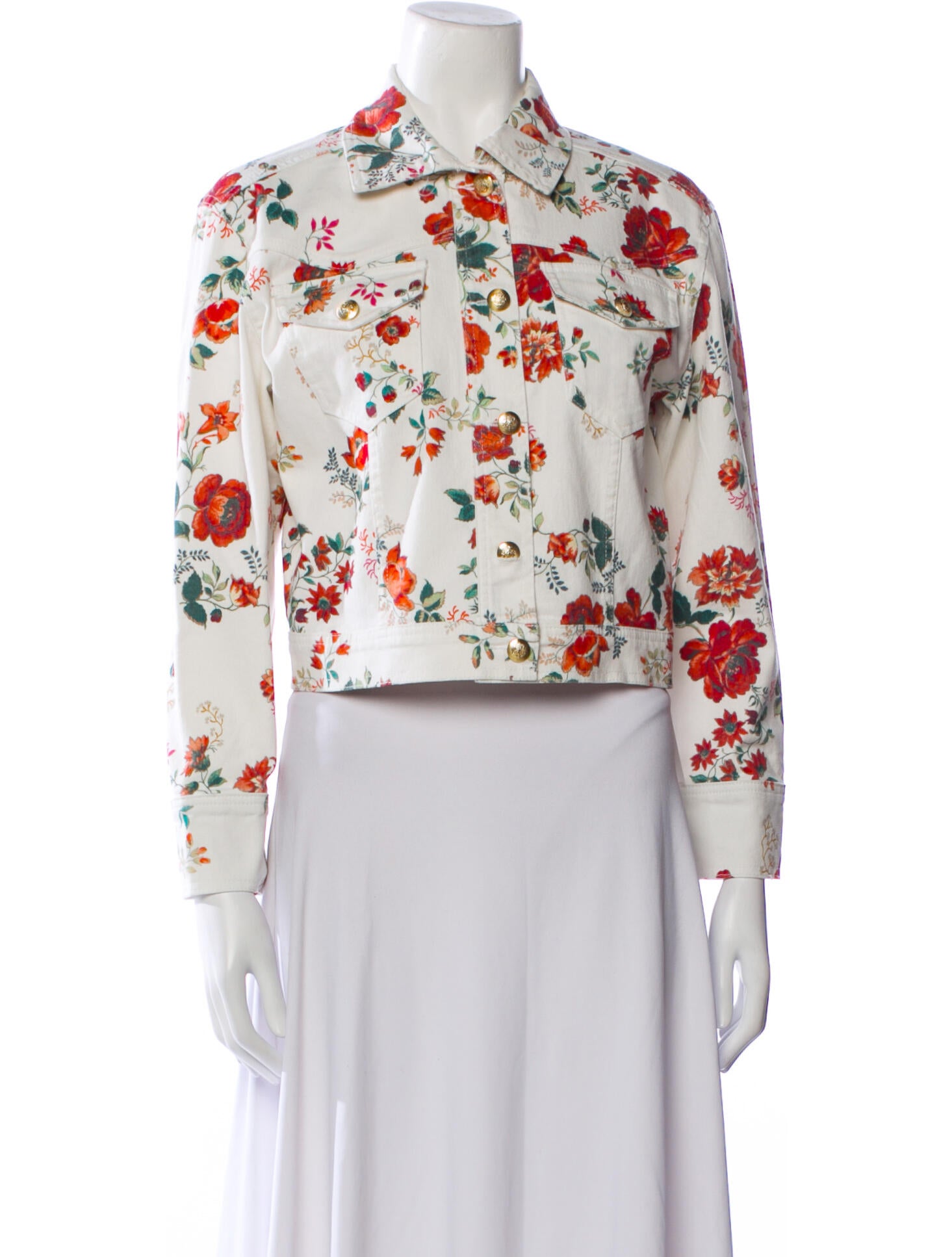 Maje Floral Print Biker Jacket