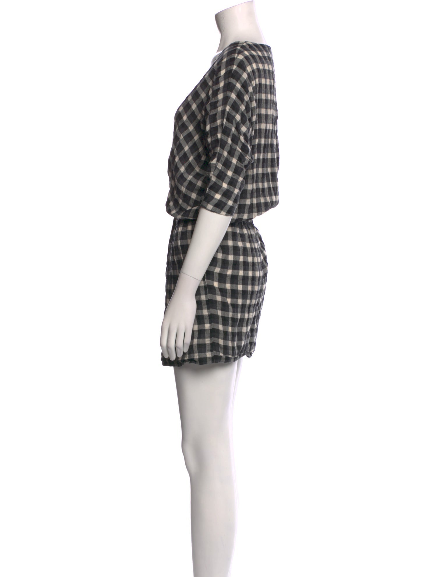 Maje Plaid Print Mini Dress