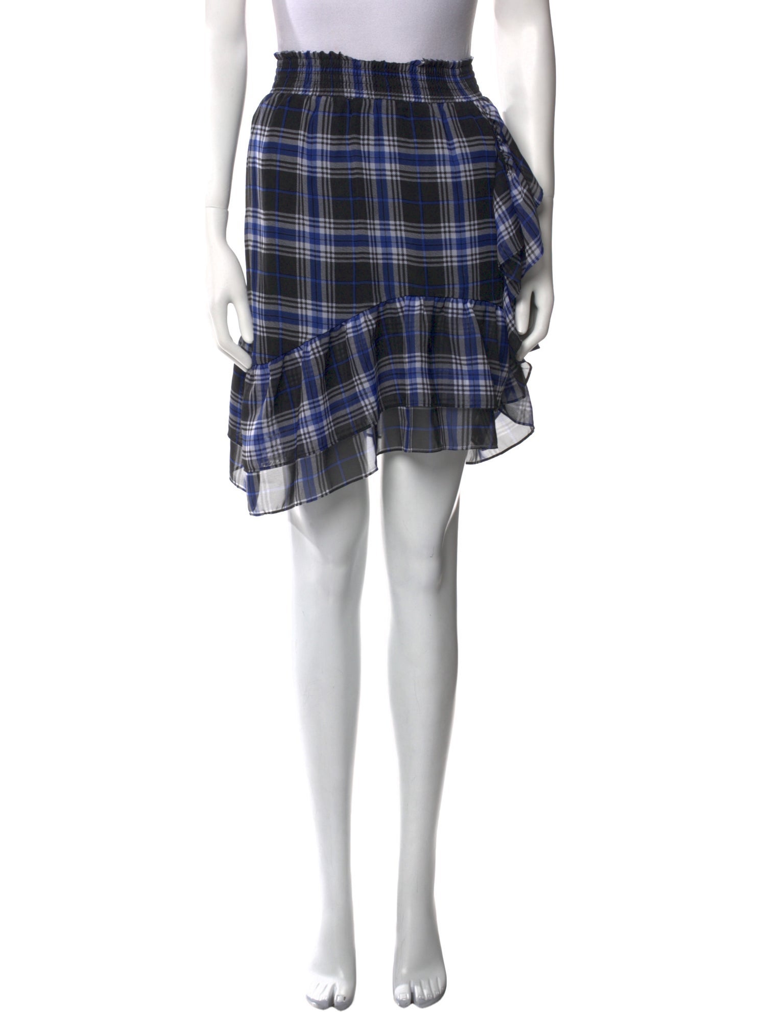Maje Plaid Print Mini Skirt