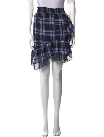 Maje Skirts Plaid Print Mini Skirt S