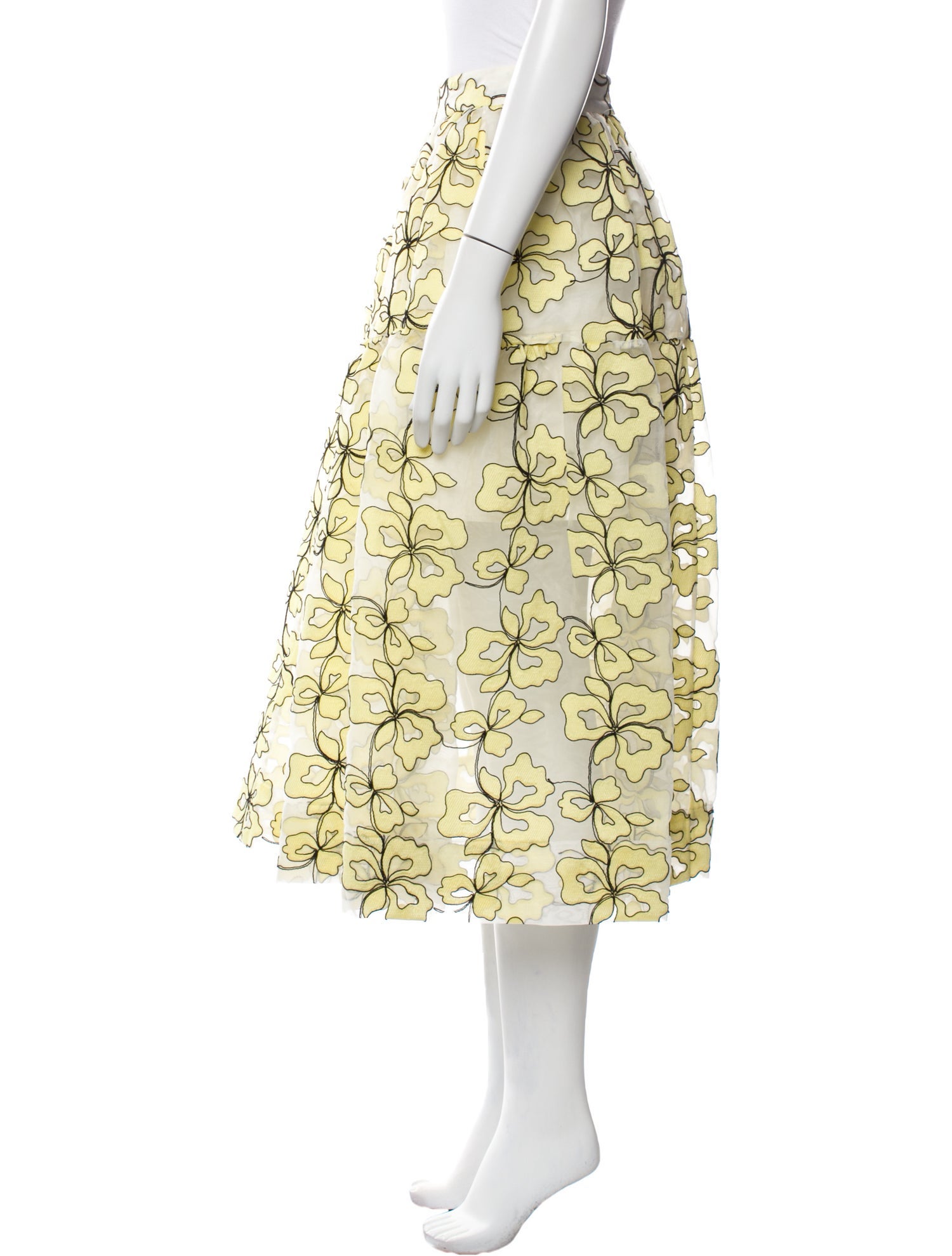 Maje Printed Midi Length Skirt