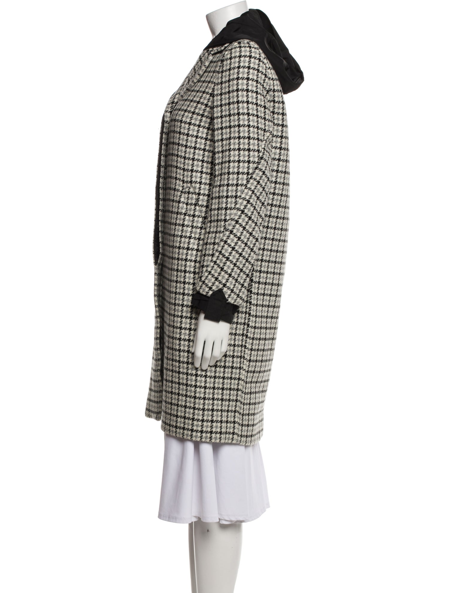 Maje Wool Plaid Print Coat