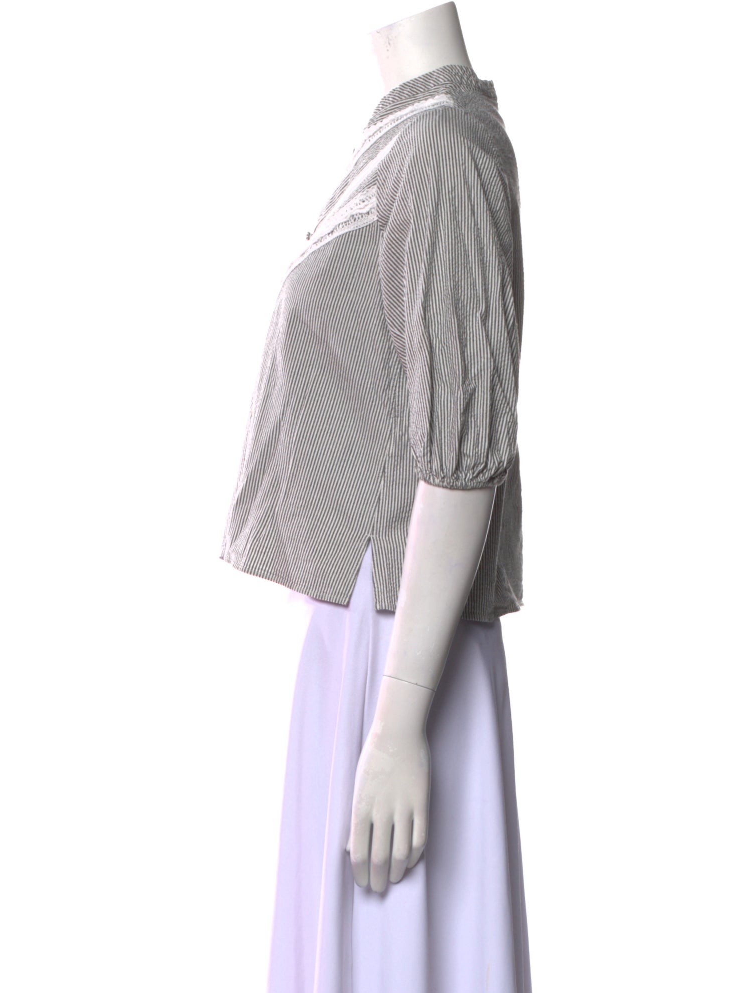 Maje Striped V-Neck Crop Top