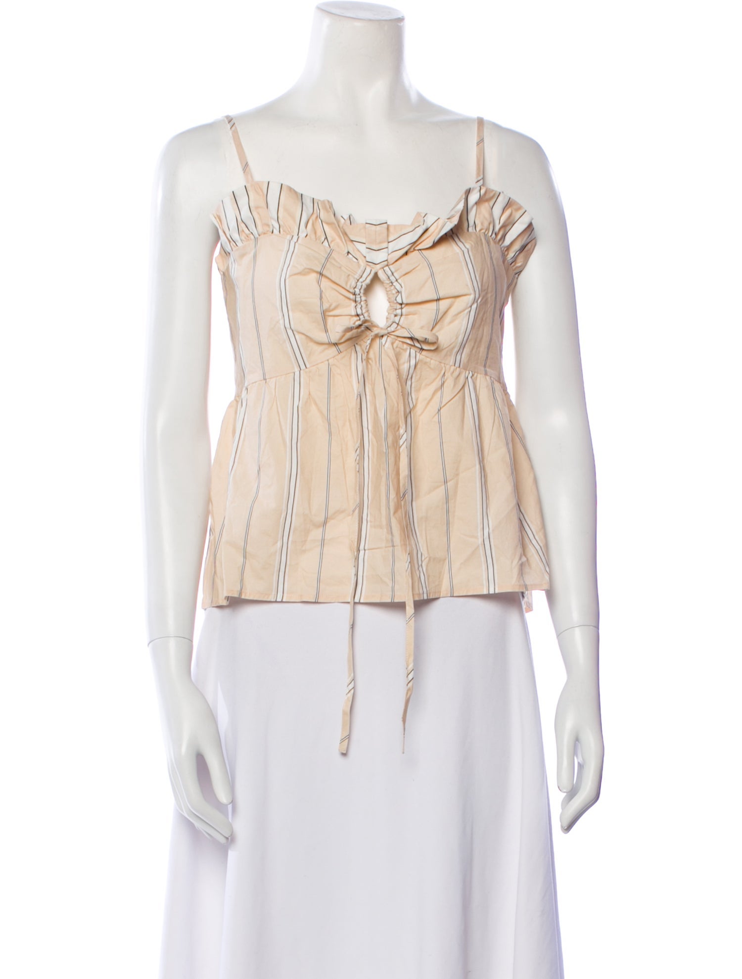 Maje Square Neckline Sleeveless Crop Top