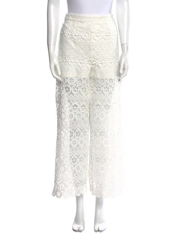 Maje Pants Lace Pattern Wide Leg S