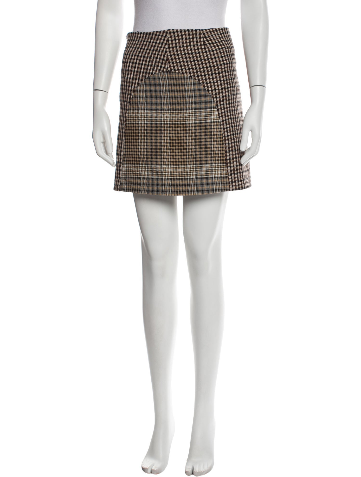 Maje Plaid Print Mini Skirt