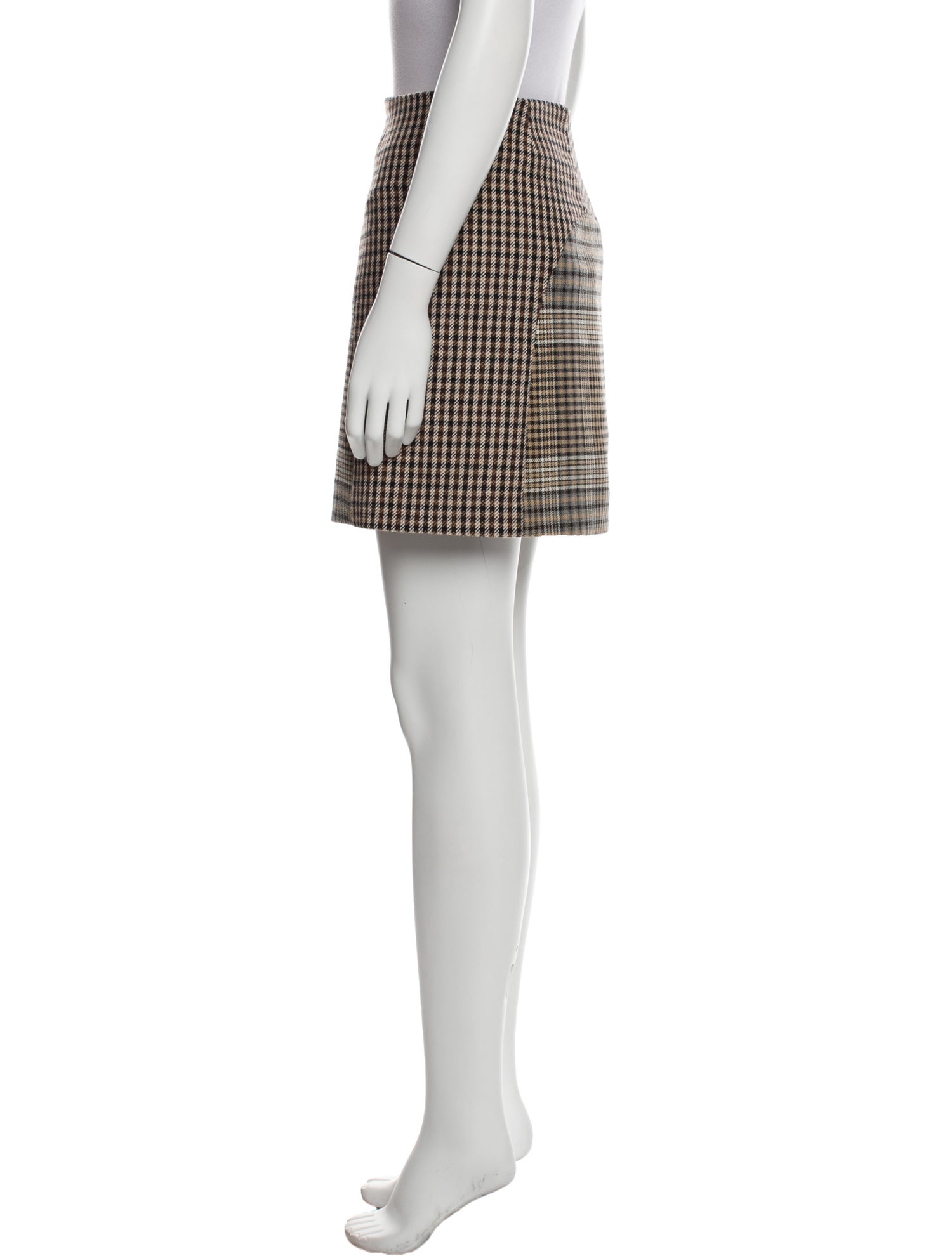 Maje Plaid Print Mini Skirt