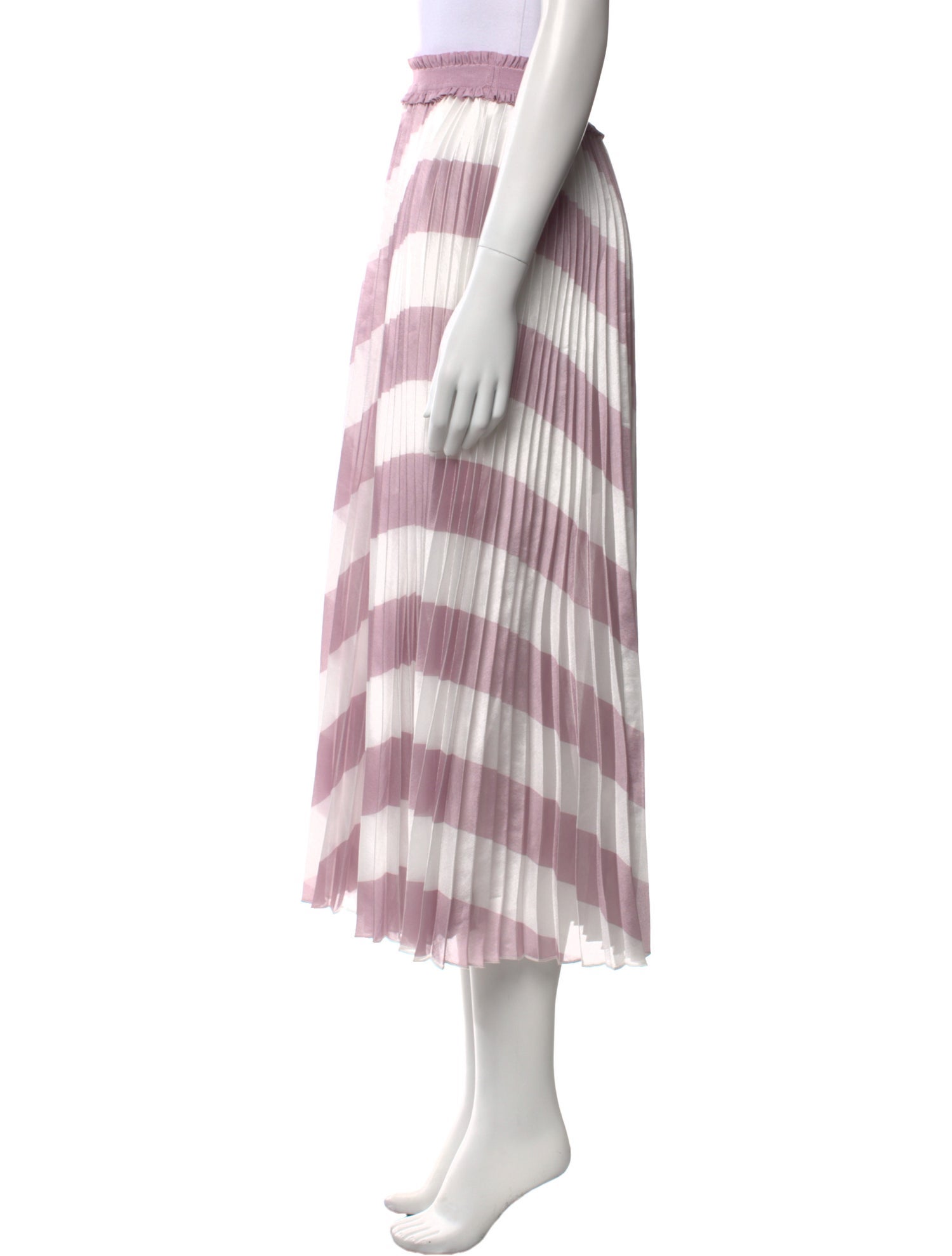 Maje Striped Midi Length Skirt