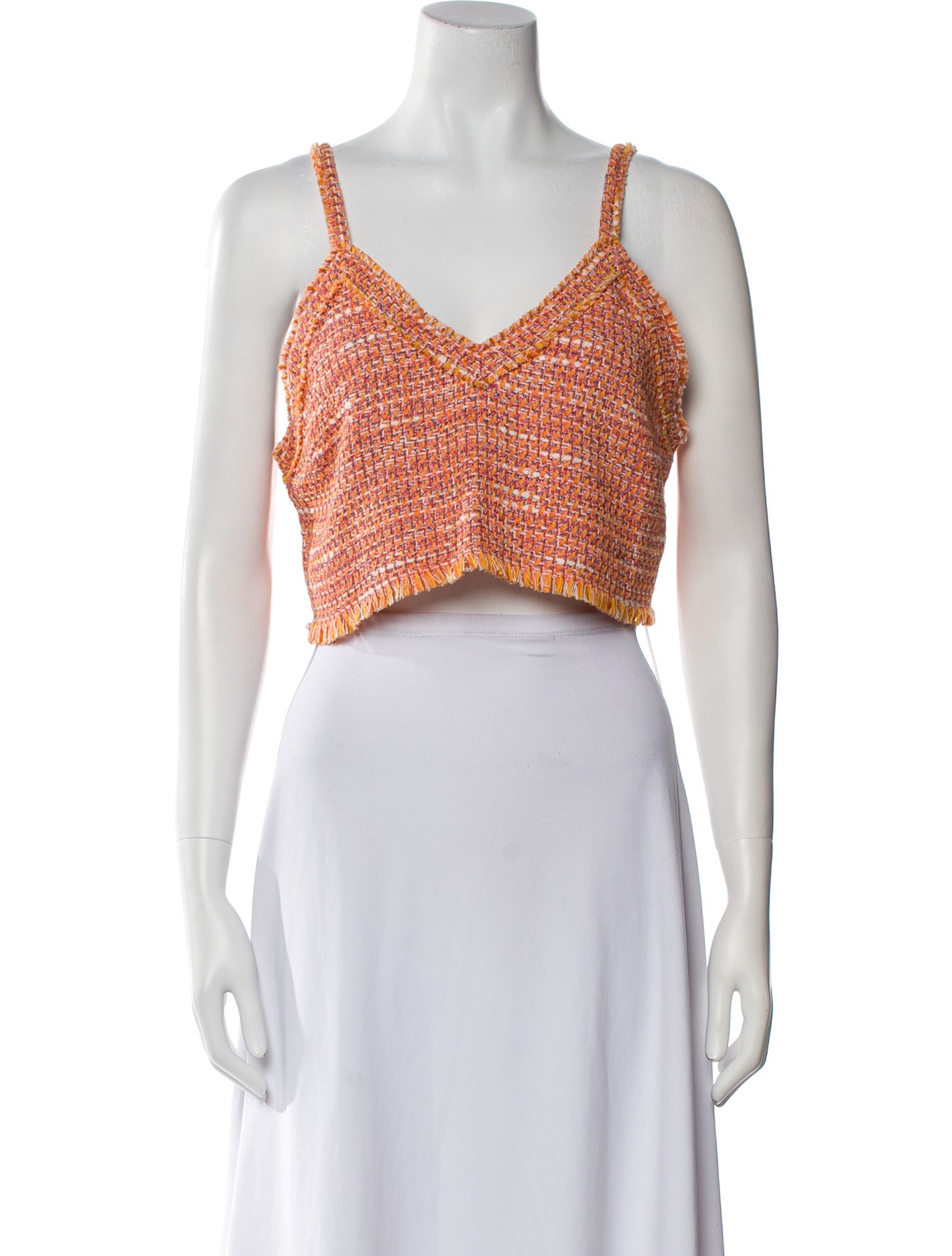 Maje V-Neck Sleeveless Crop Top
