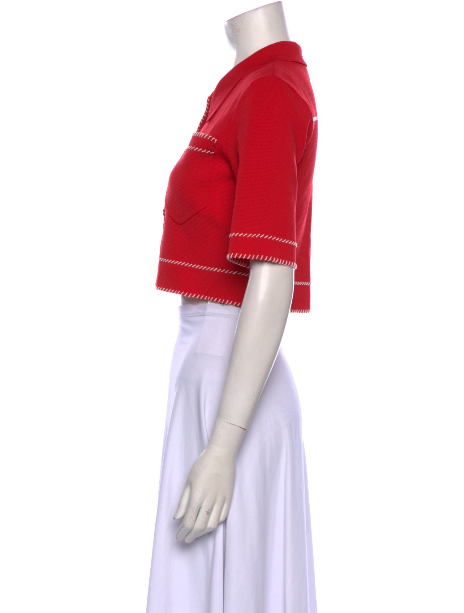 Maje Short Sleeve Crop Top