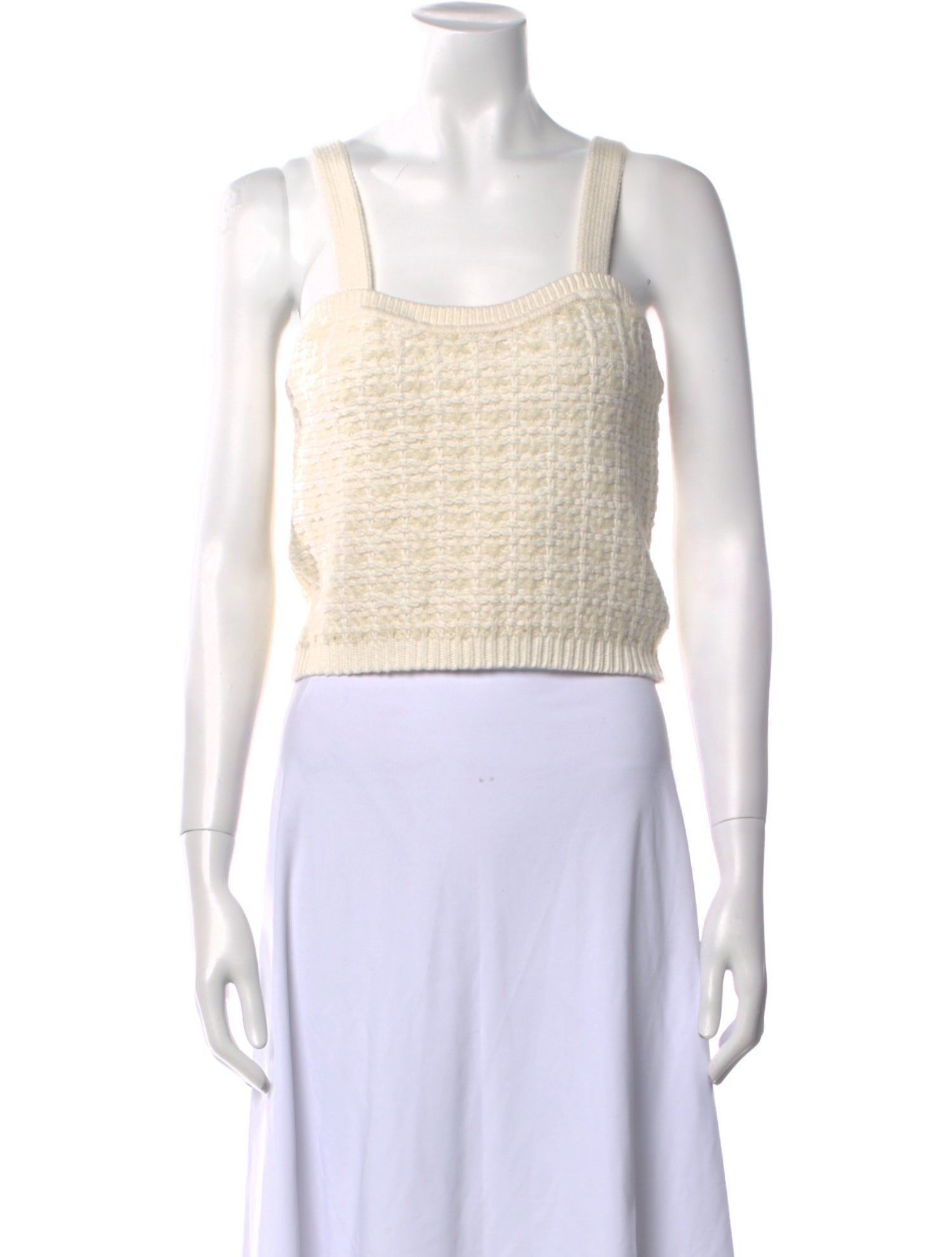 Maje Square Neckline Sleeveless Crop Top