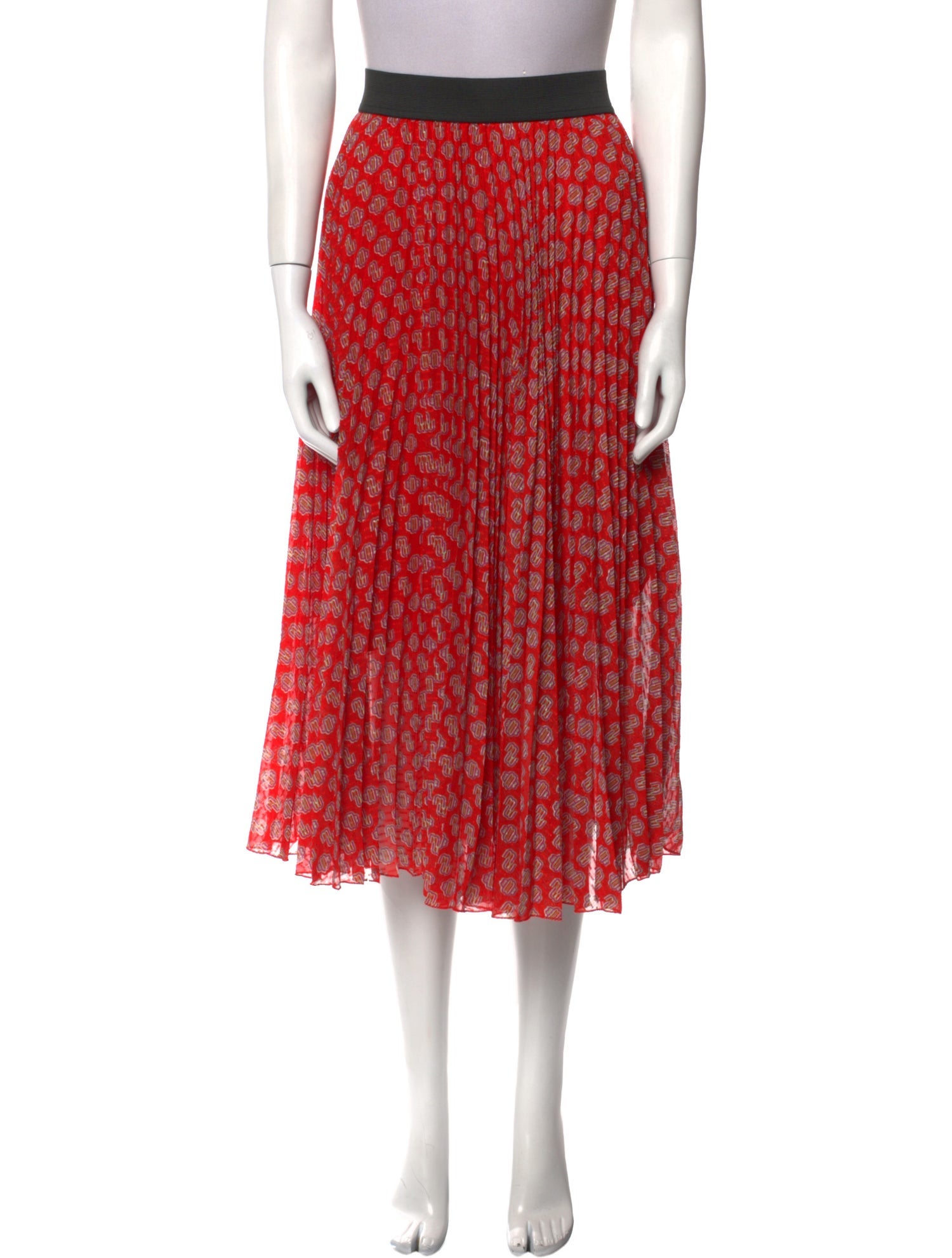 Maje Printed Midi Length Skirt