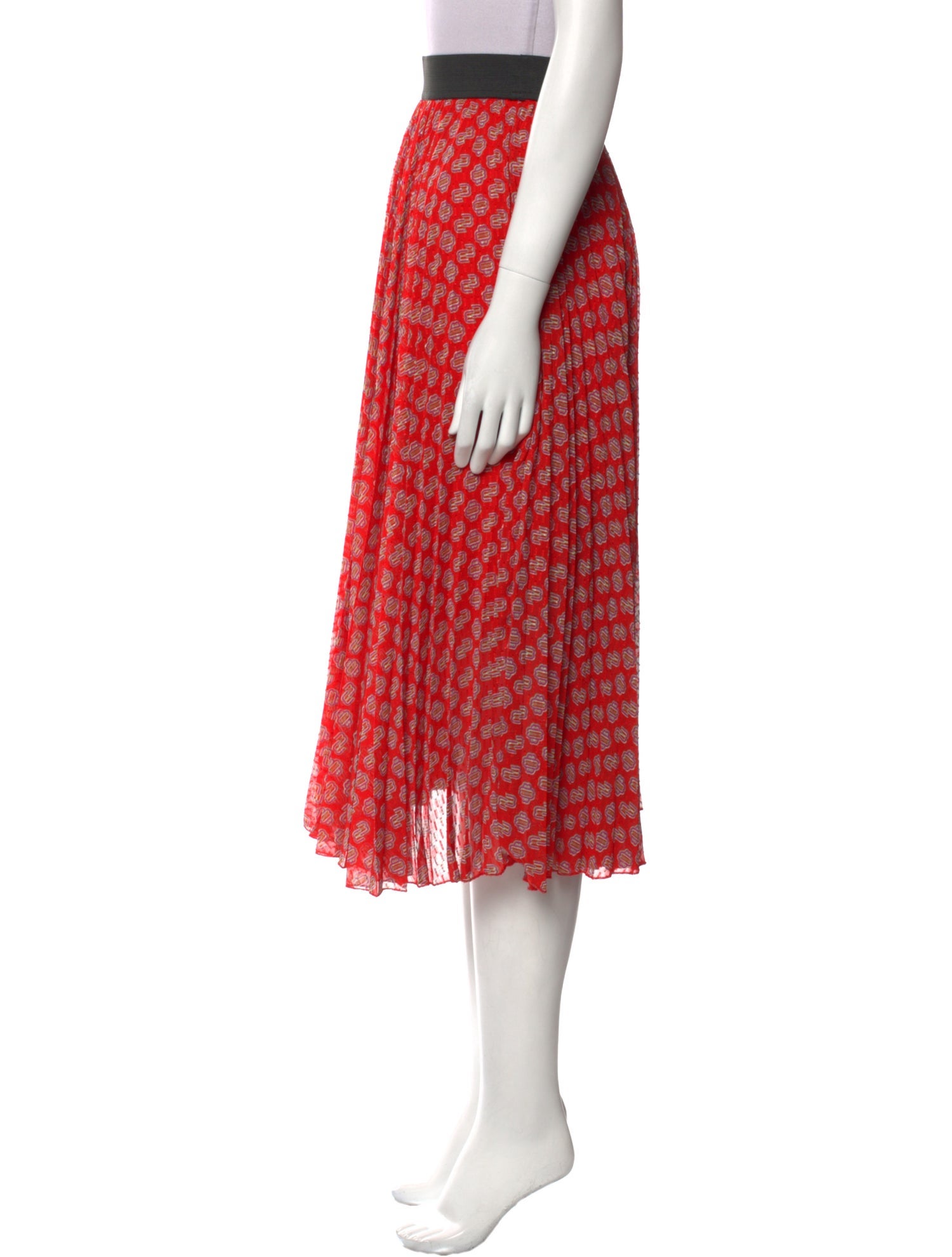 Maje Printed Midi Length Skirt