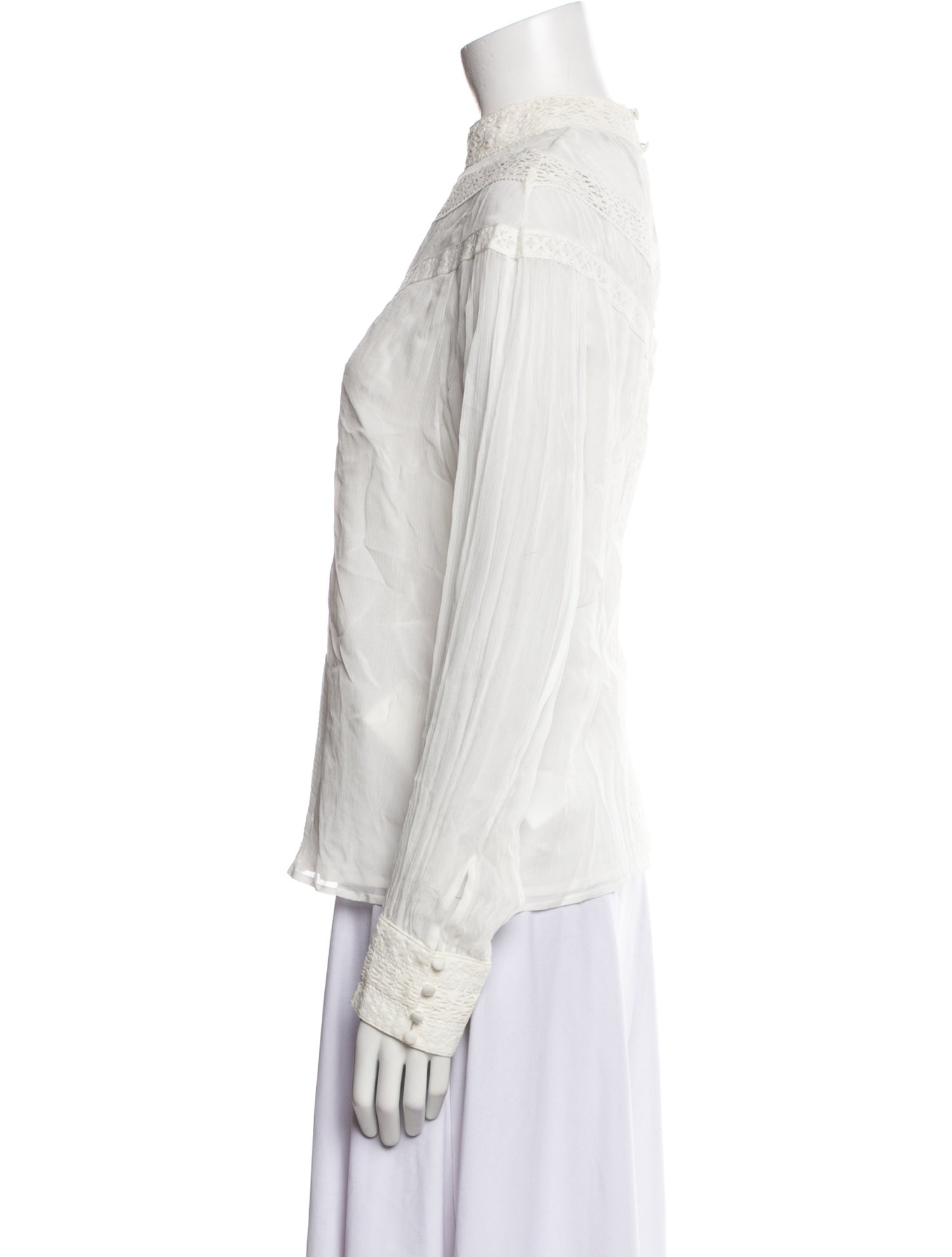 Maje Mock Neck Long Sleeve Blouse