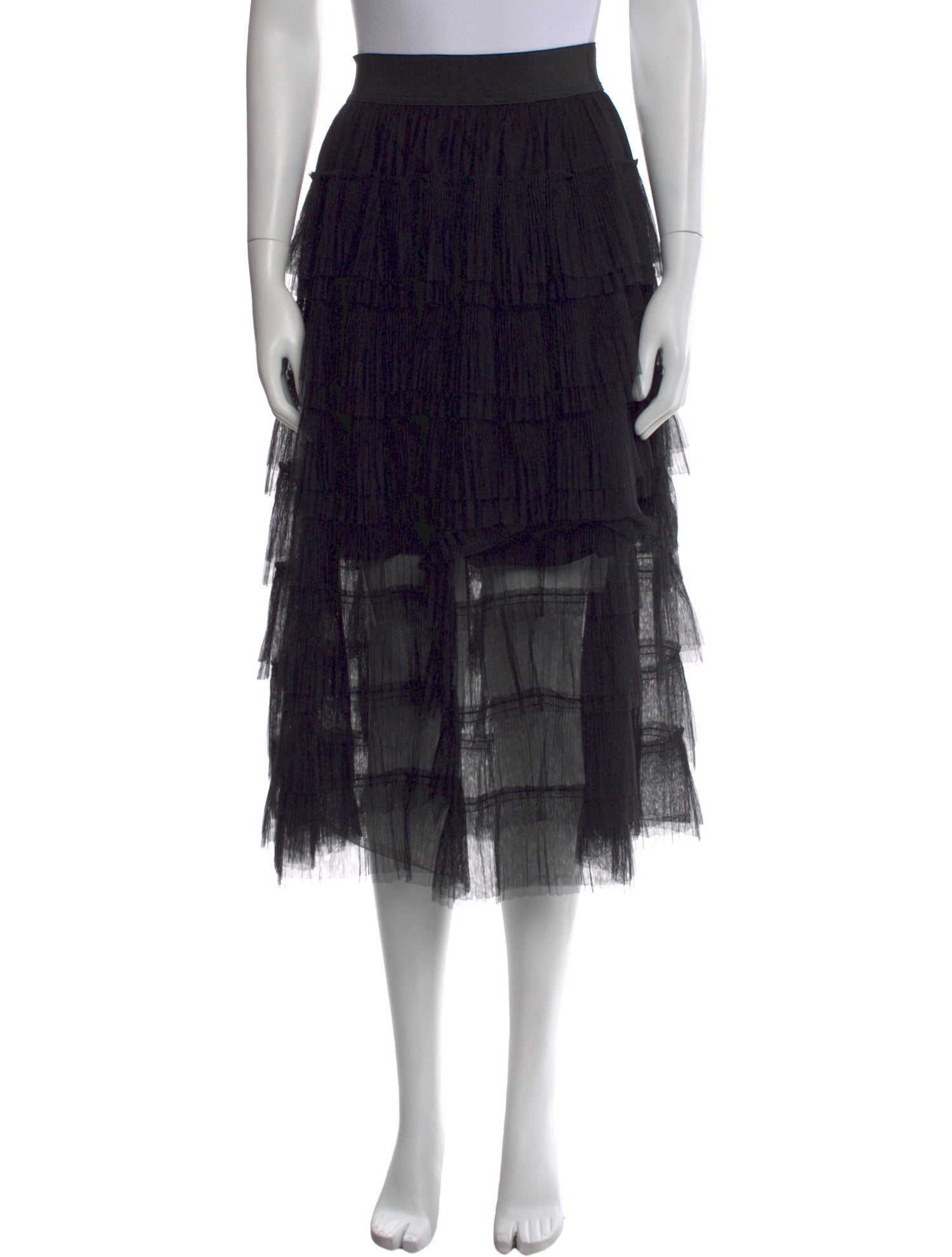 Maje Ruffle Embellishment Midi Length Skirt