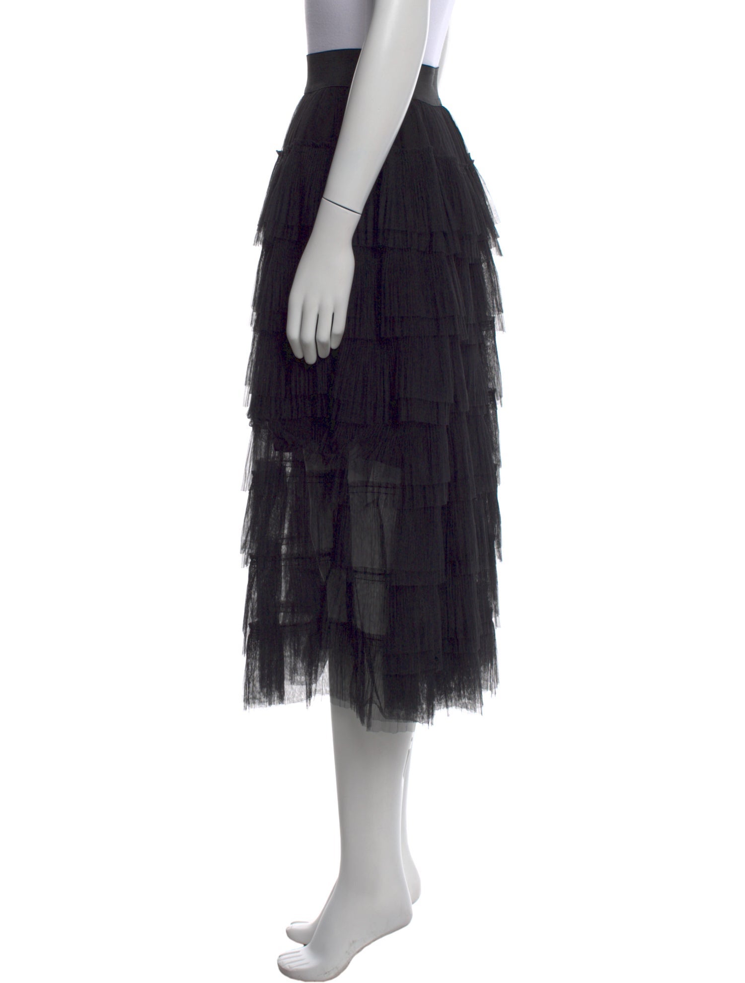 Maje Ruffle Embellishment Midi Length Skirt