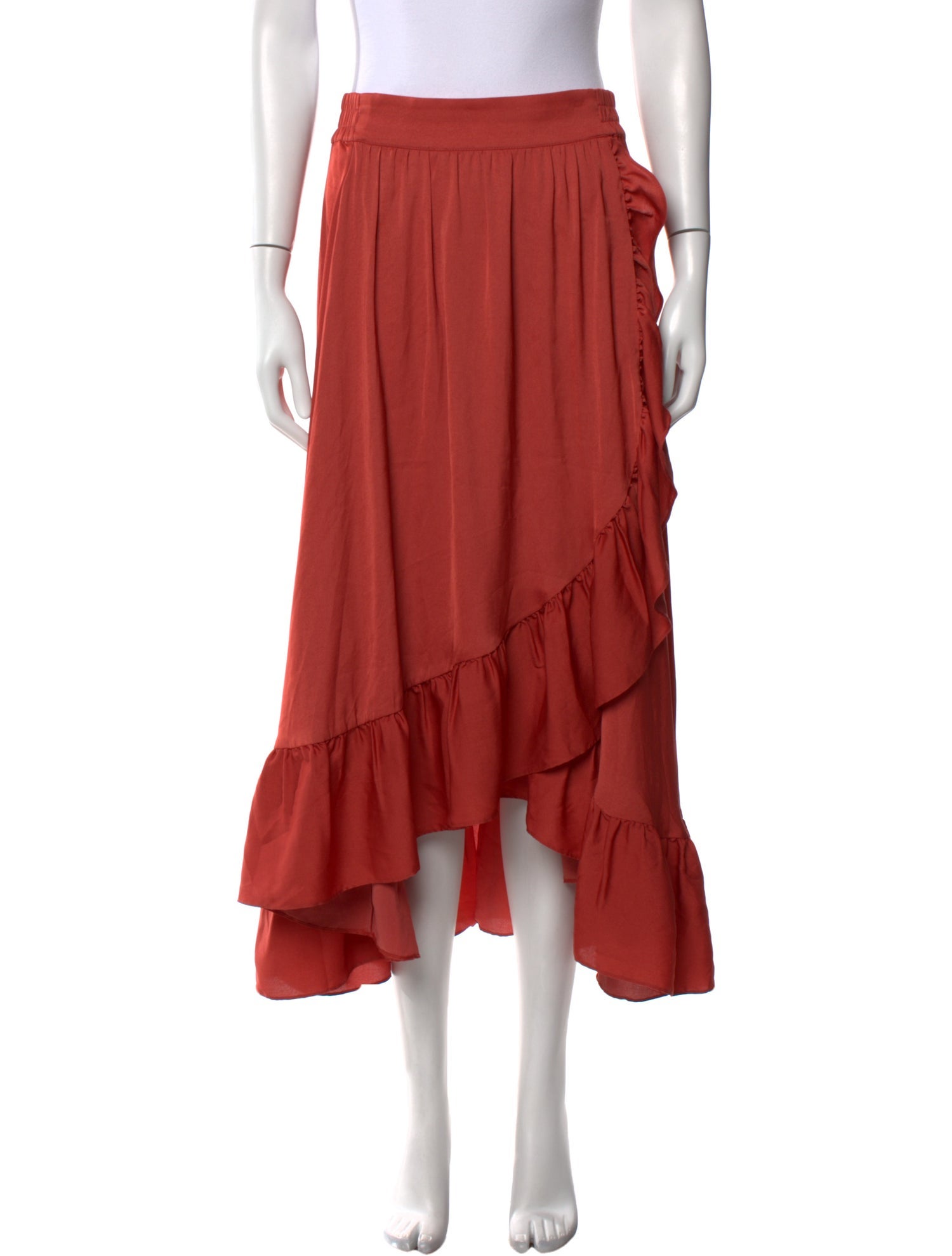 Maje Ruffle Embellishment Midi Length Skirt