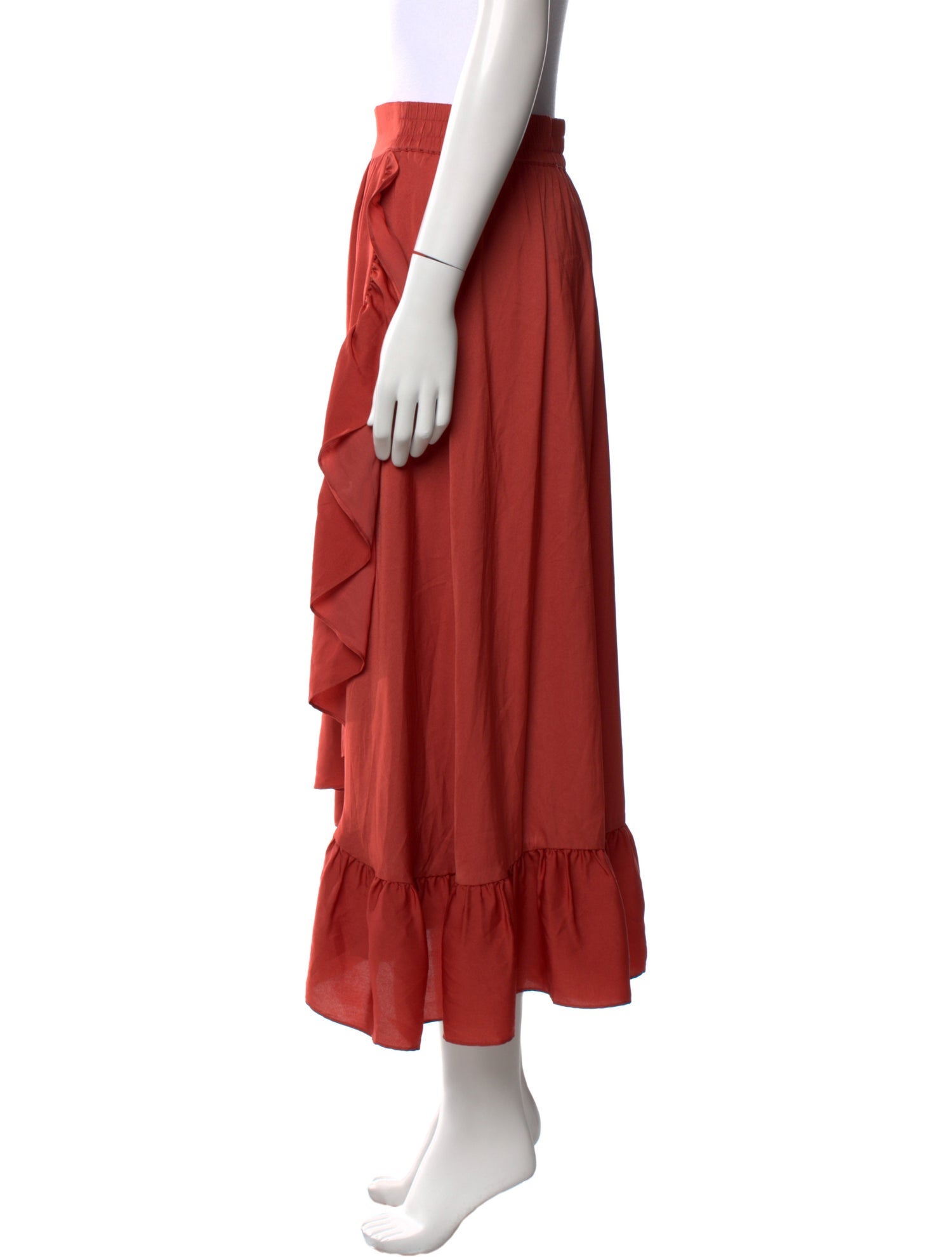 Maje Ruffle Embellishment Midi Length Skirt