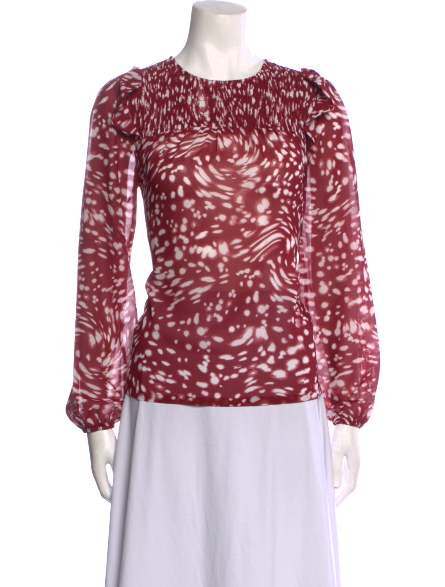 Maje Animal Print Crew Neck Blouse