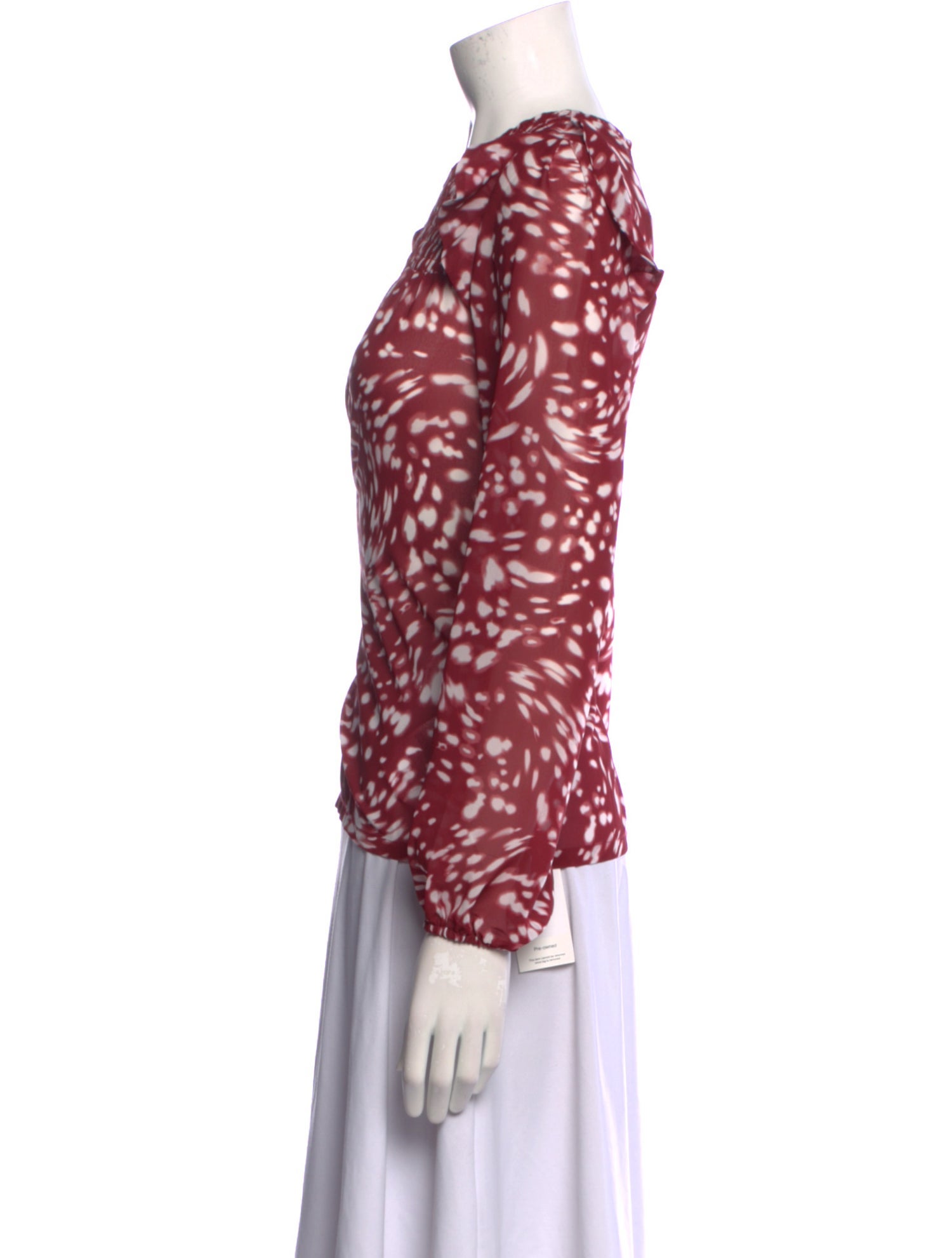 Maje Animal Print Crew Neck Blouse