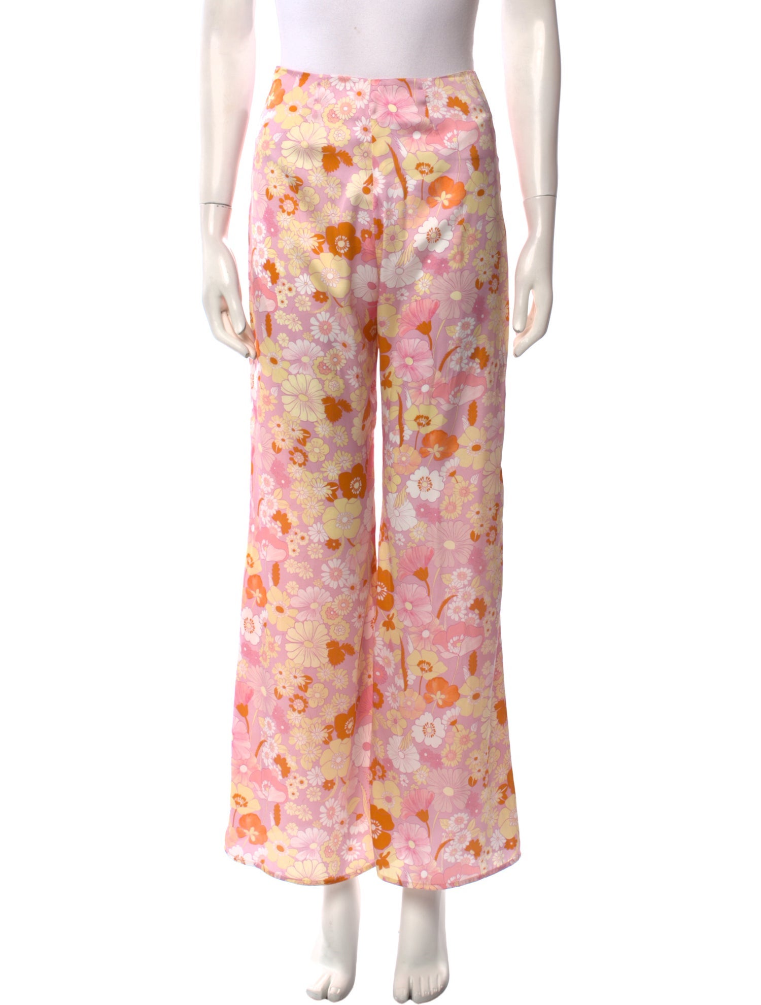 Maje Floral Print Wide Leg Pants