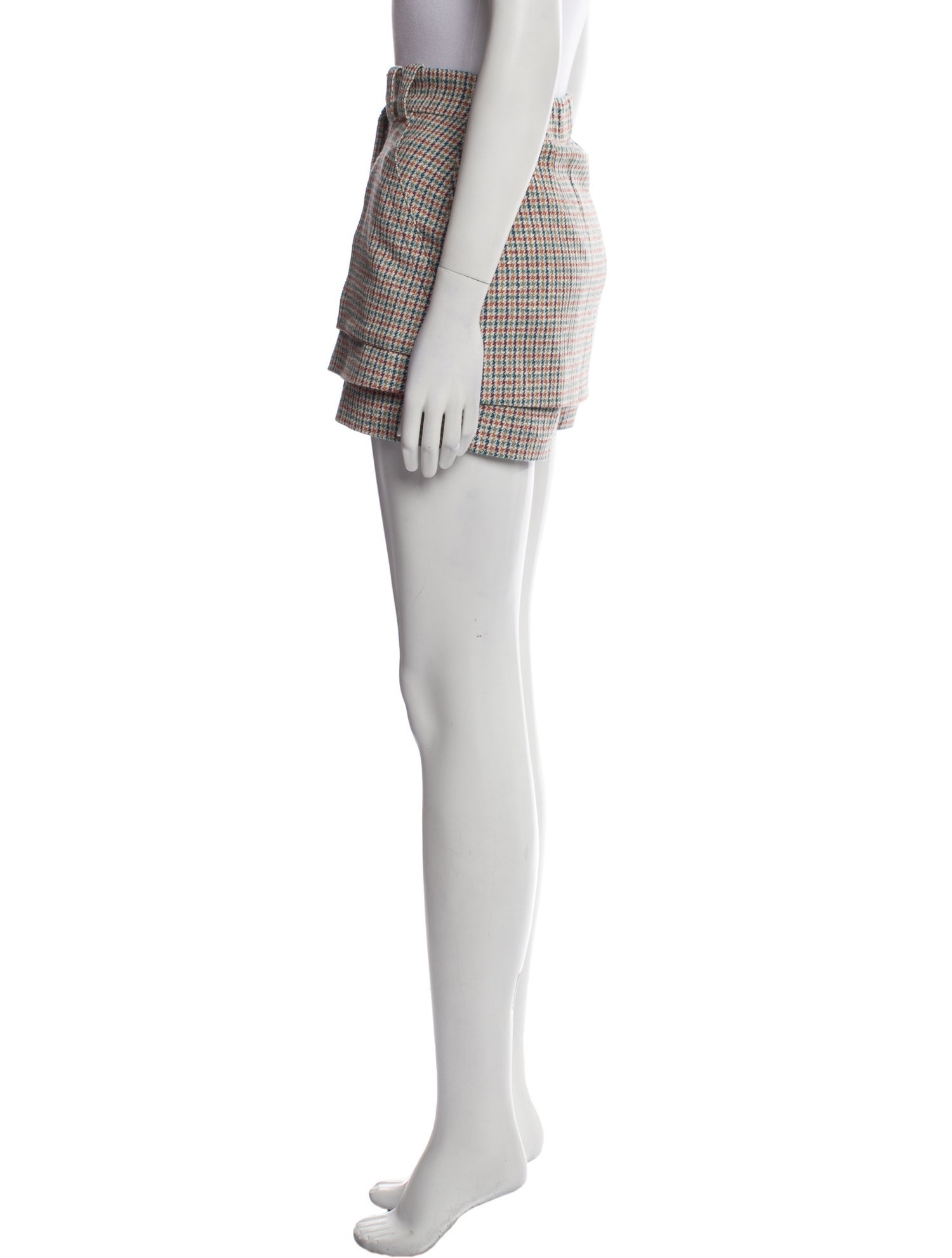 Maje Plaid Print Mini Shorts