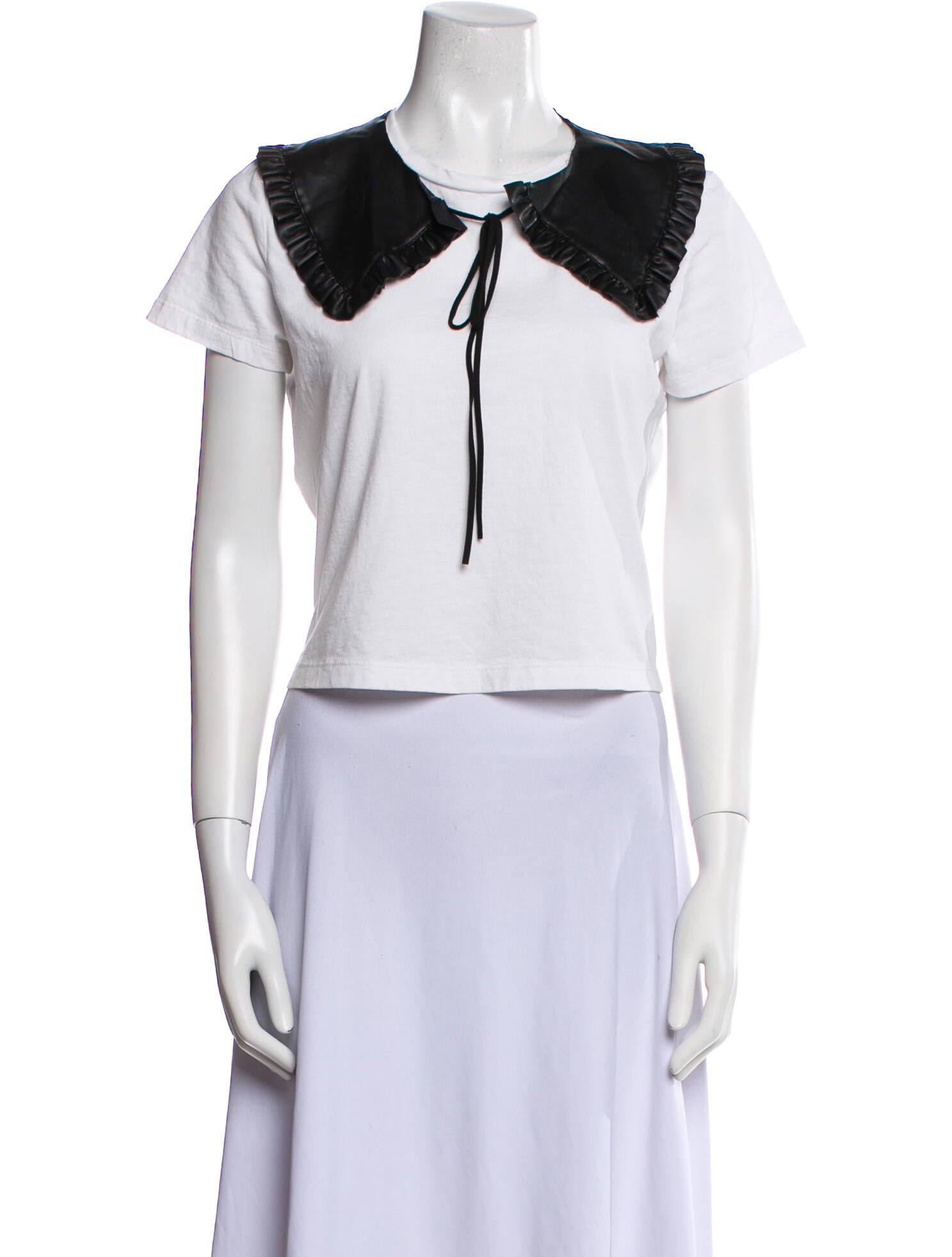 Maje Crew Neck Short Sleeve Crop Top