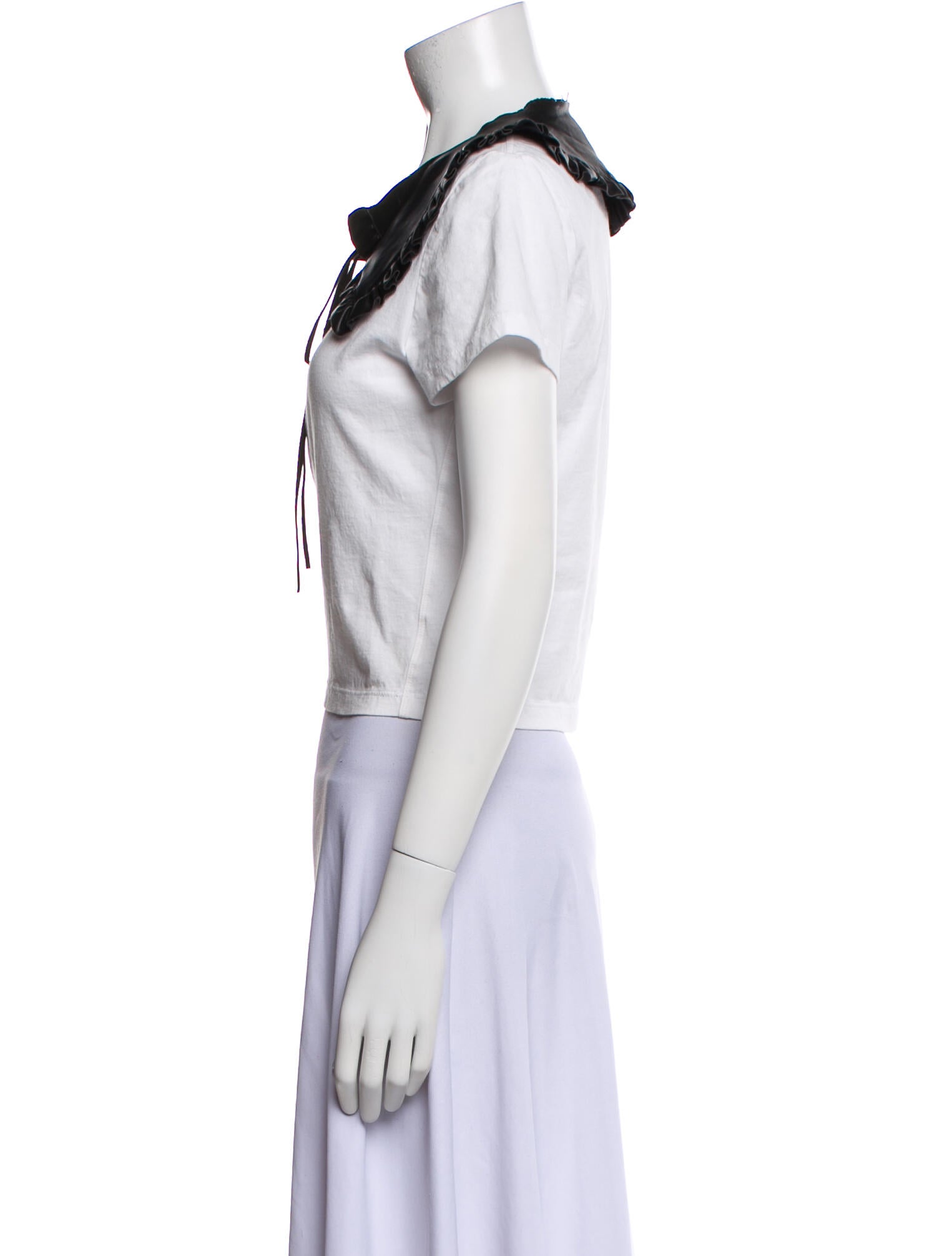 Maje Crew Neck Short Sleeve Crop Top